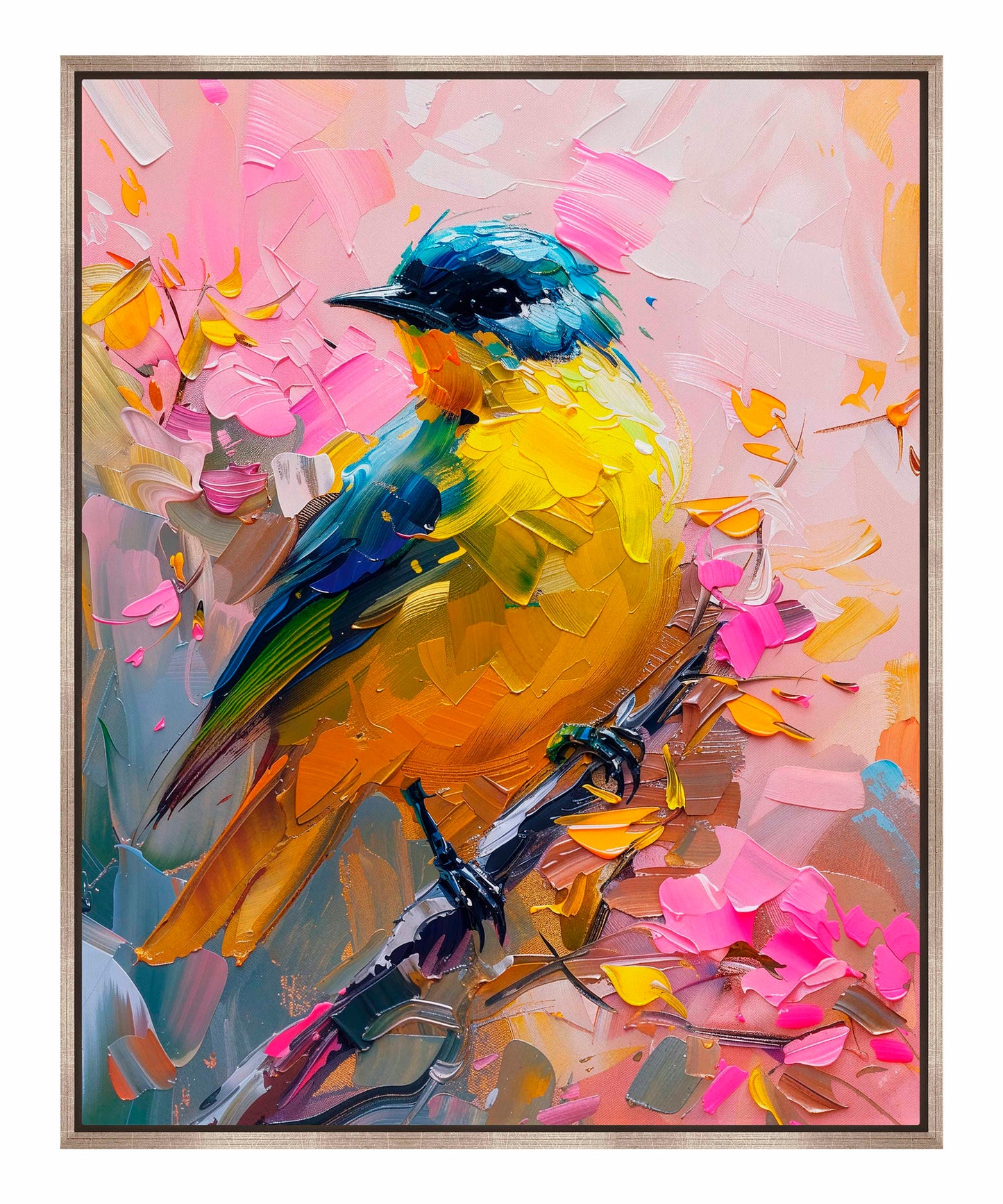 Vibrant Harmony - Songbird in Bloom - Gallery Wrapped Canvas