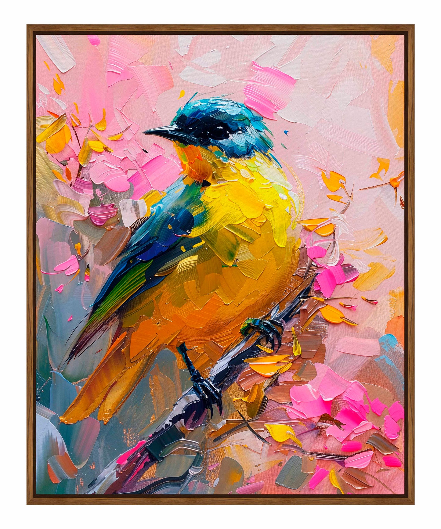 Vibrant Harmony - Songbird in Bloom - Gallery Wrapped Canvas