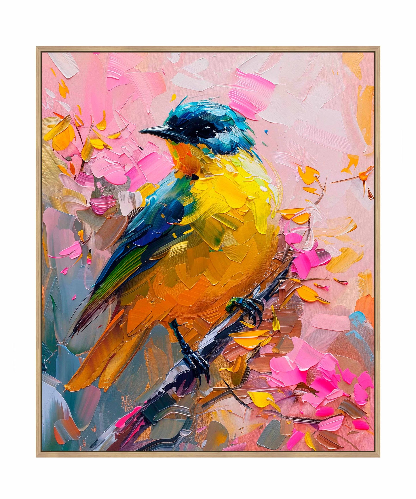 Vibrant Harmony - Songbird in Bloom - Gallery Wrapped Canvas