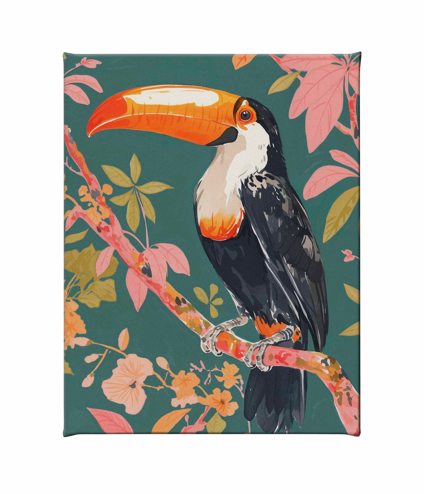 Tropical Splendor - Toucan in Blooming Canopy - Gallery Wrapped Canvas