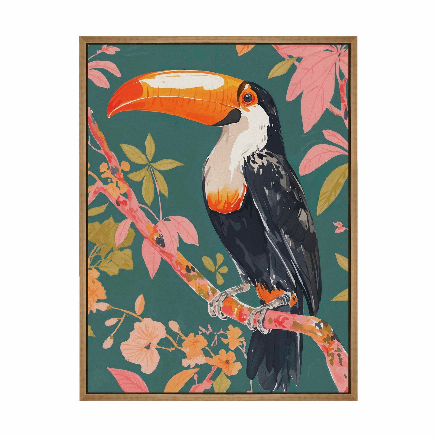 Tropical Splendor - Toucan in Blooming Canopy - Gallery Wrapped Canvas