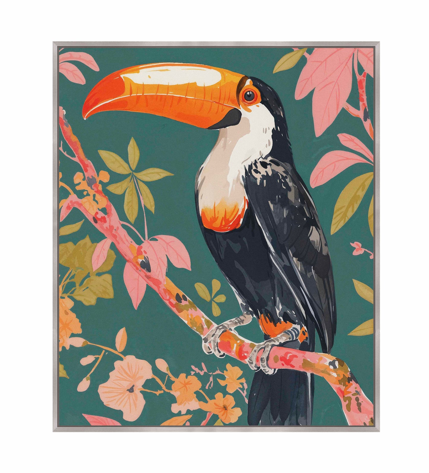 Tropical Splendor - Toucan in Blooming Canopy - Gallery Wrapped Canvas