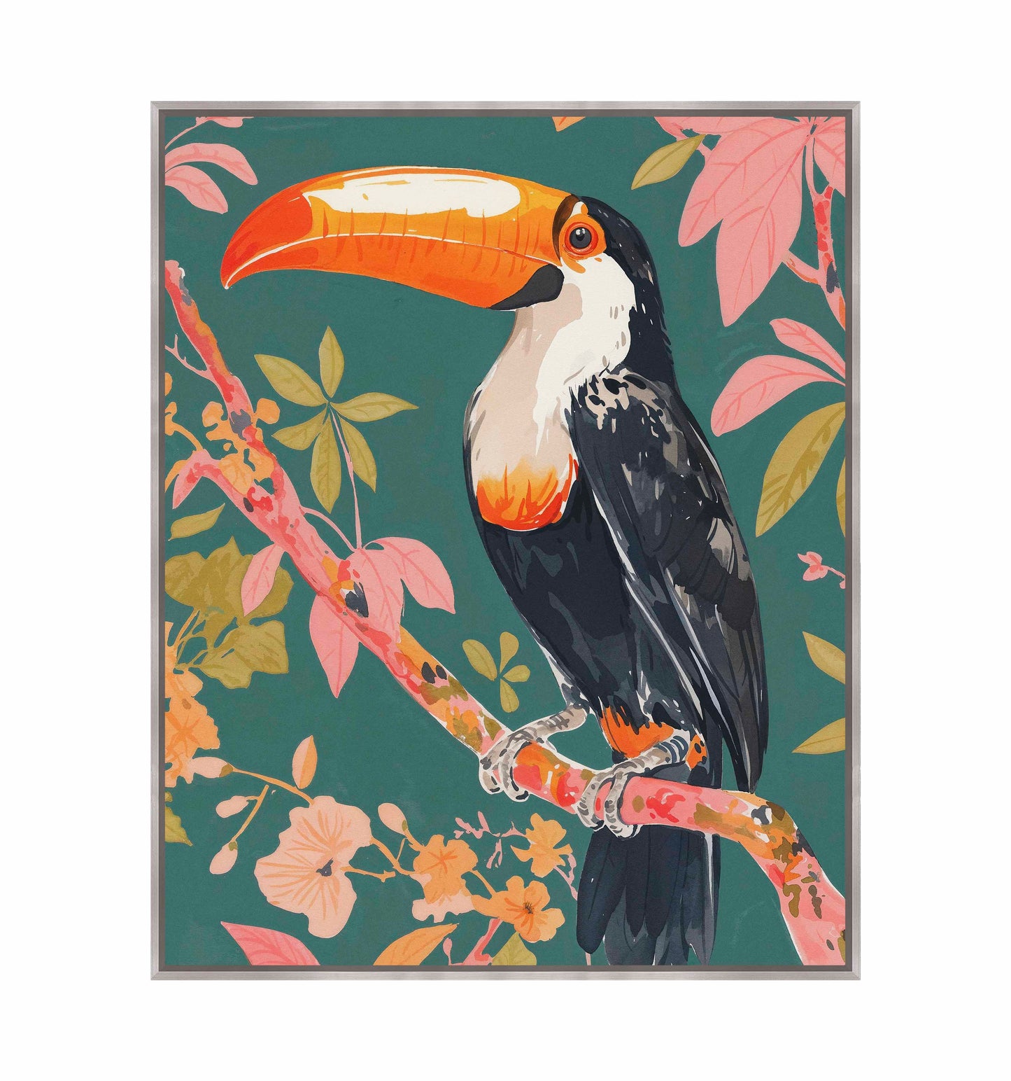 Tropical Splendor - Toucan in Blooming Canopy - Gallery Wrapped Canvas