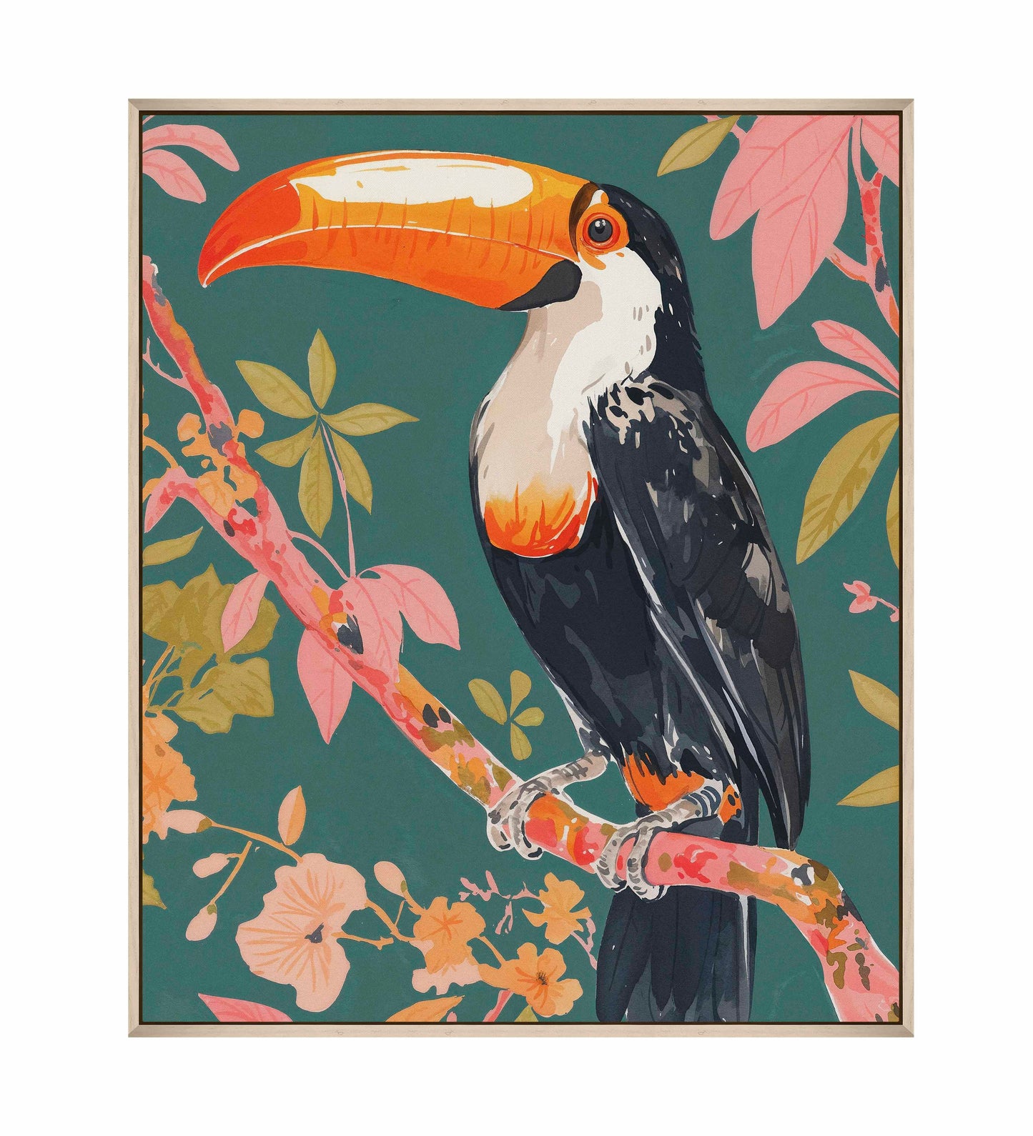 Tropical Splendor - Toucan in Blooming Canopy - Gallery Wrapped Canvas
