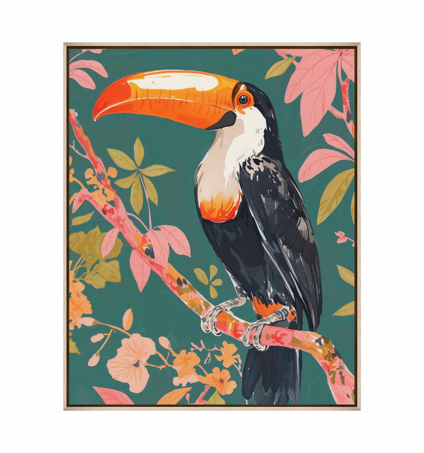 Tropical Splendor - Toucan in Blooming Canopy - Gallery Wrapped Canvas