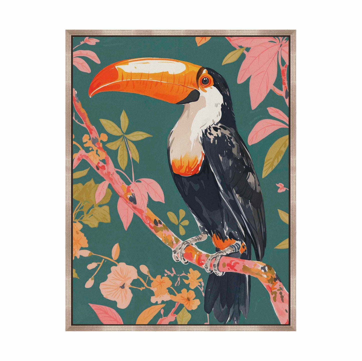 Tropical Splendor - Toucan in Blooming Canopy - Gallery Wrapped Canvas
