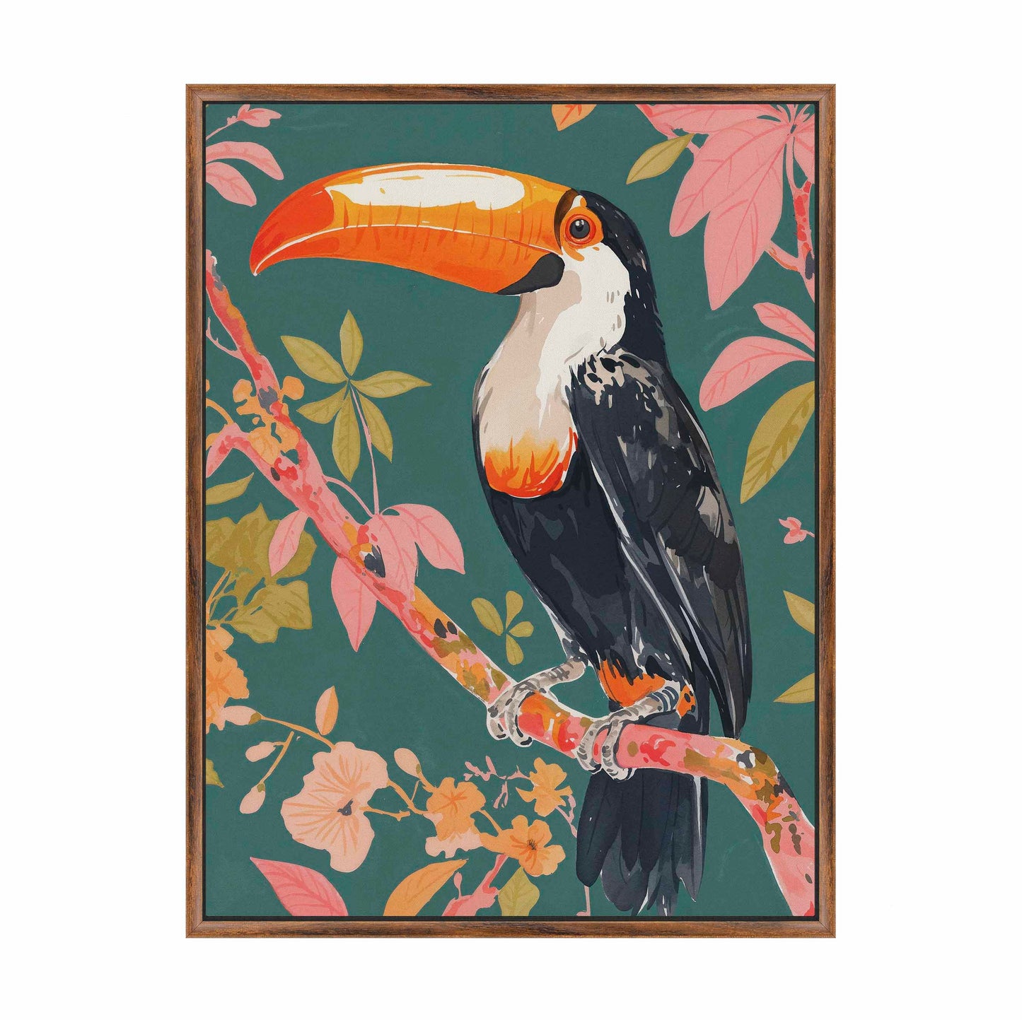 Tropical Splendor - Toucan in Blooming Canopy - Gallery Wrapped Canvas