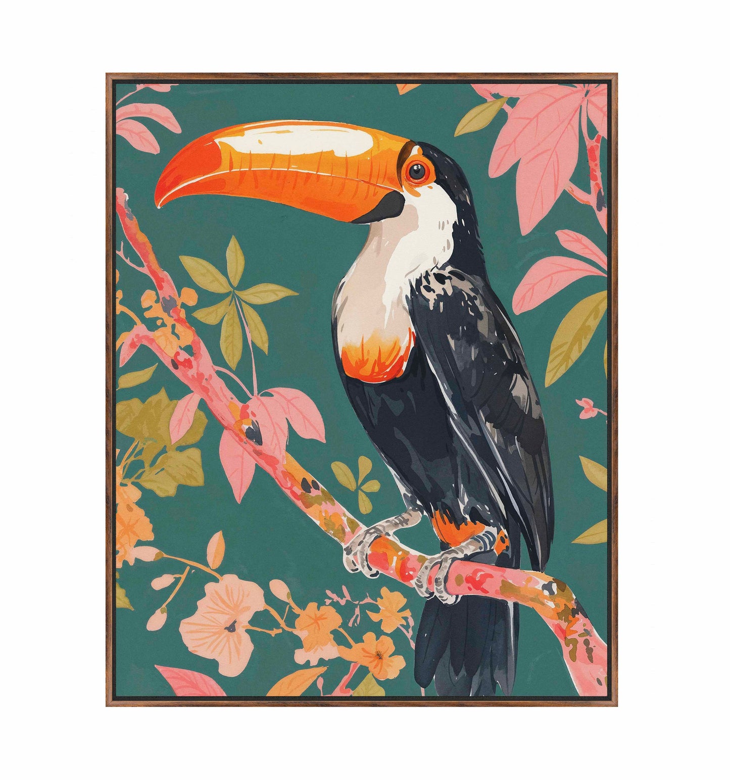 Tropical Splendor - Toucan in Blooming Canopy - Gallery Wrapped Canvas