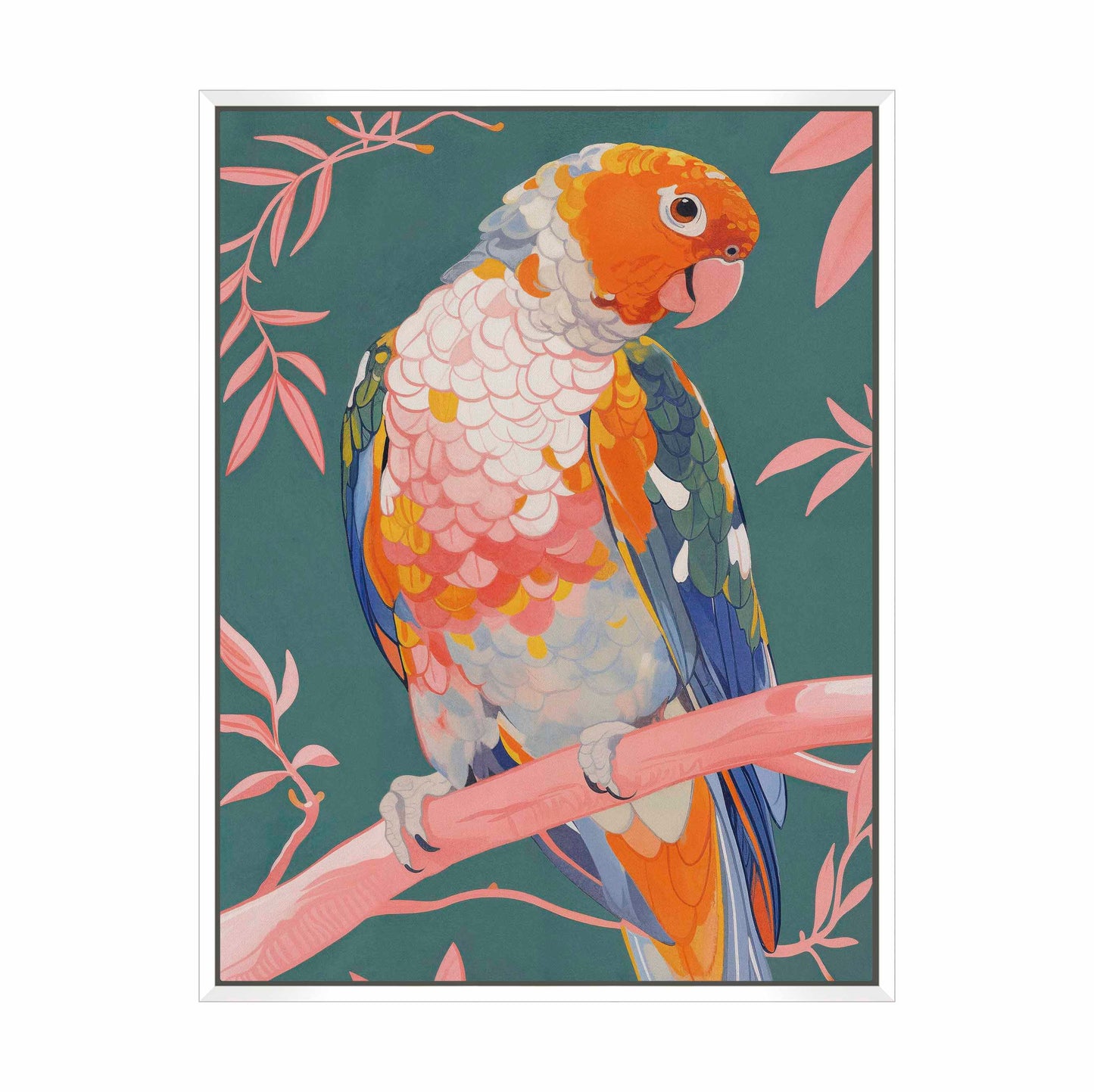 Prismatic Perch - Sun Conure in Dreamy Grove - Gallery Wrapped Canvas