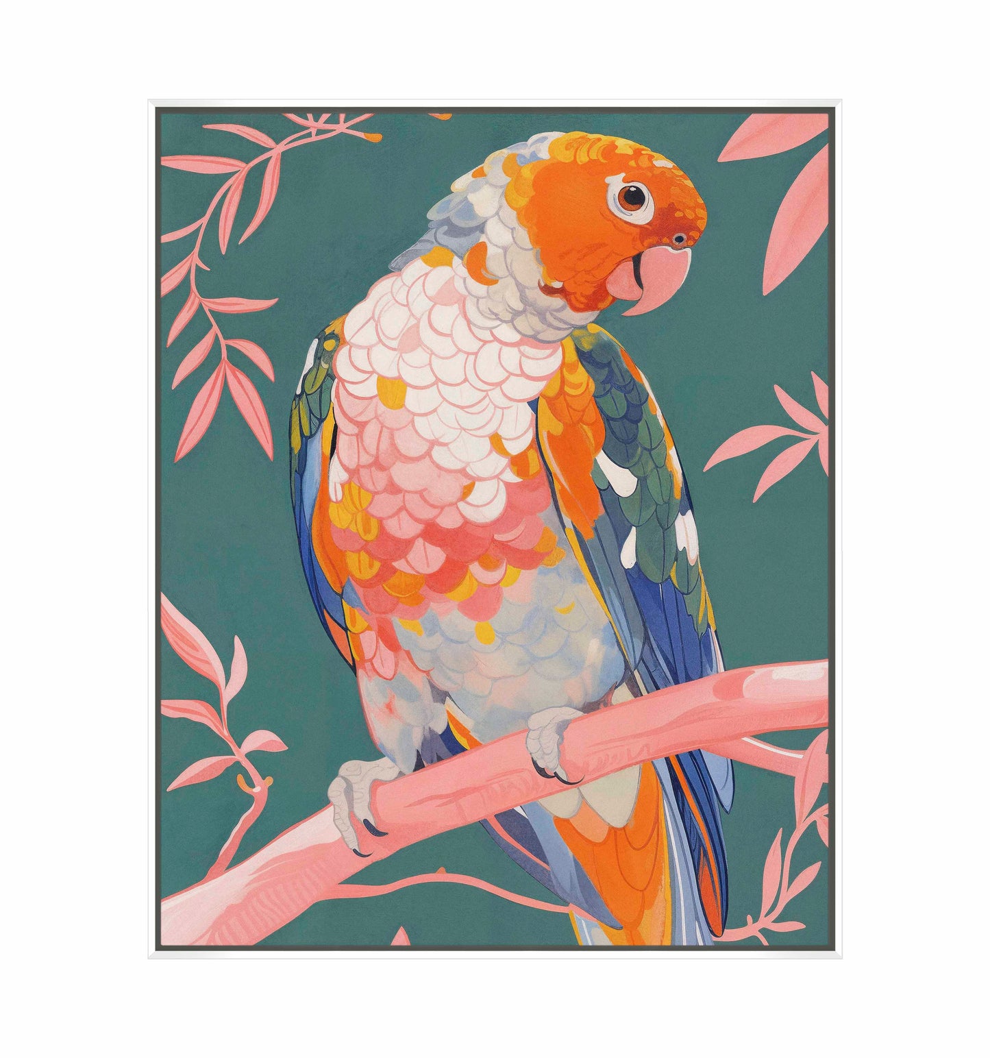 Prismatic Perch - Sun Conure in Dreamy Grove - Gallery Wrapped Canvas