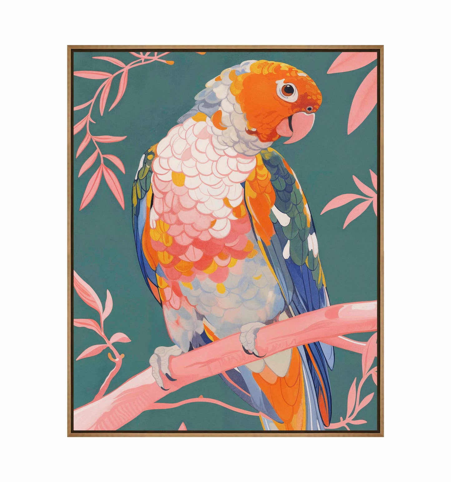 Prismatic Perch - Sun Conure in Dreamy Grove - Gallery Wrapped Canvas