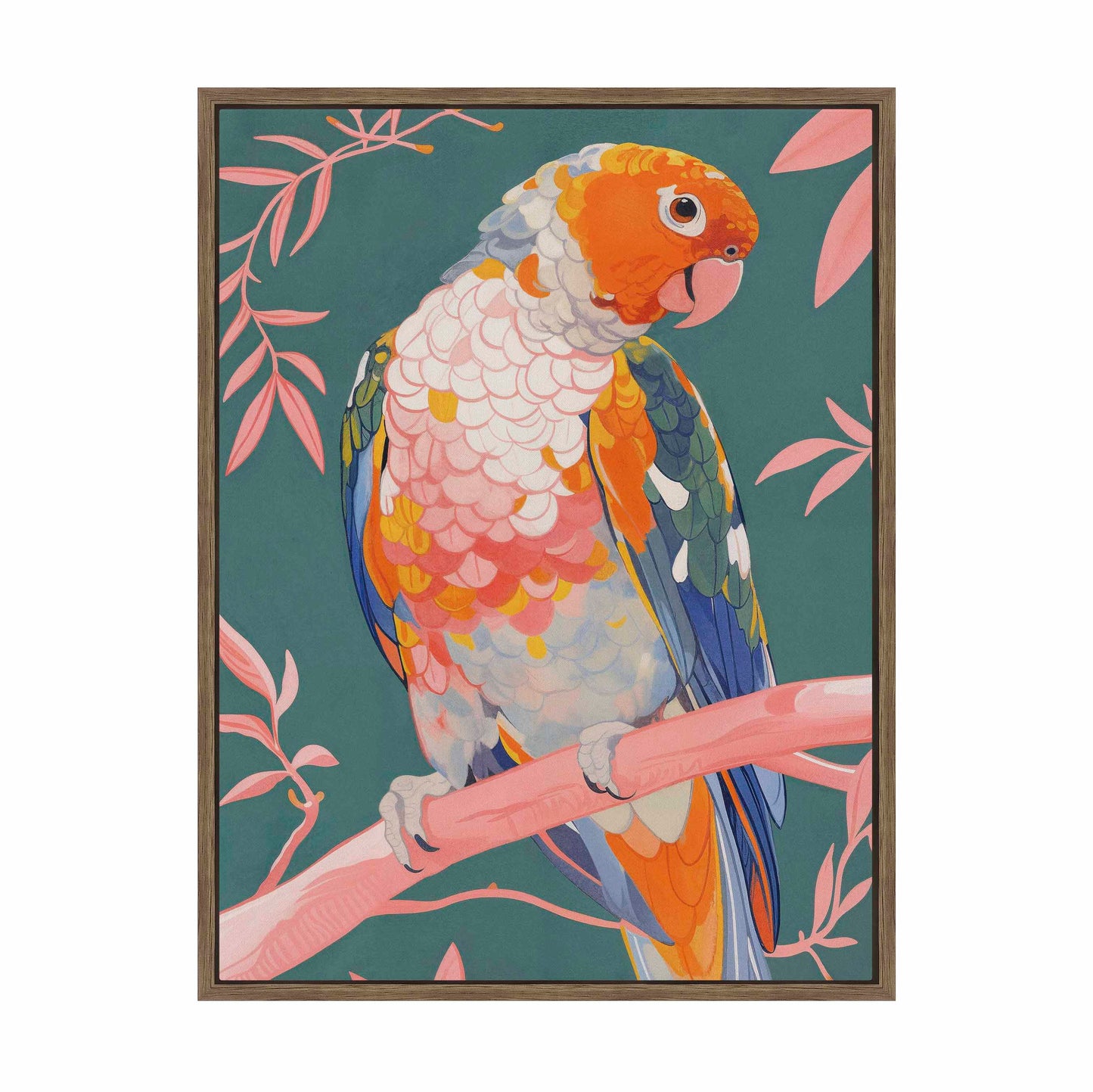 Prismatic Perch - Sun Conure in Dreamy Grove - Gallery Wrapped Canvas