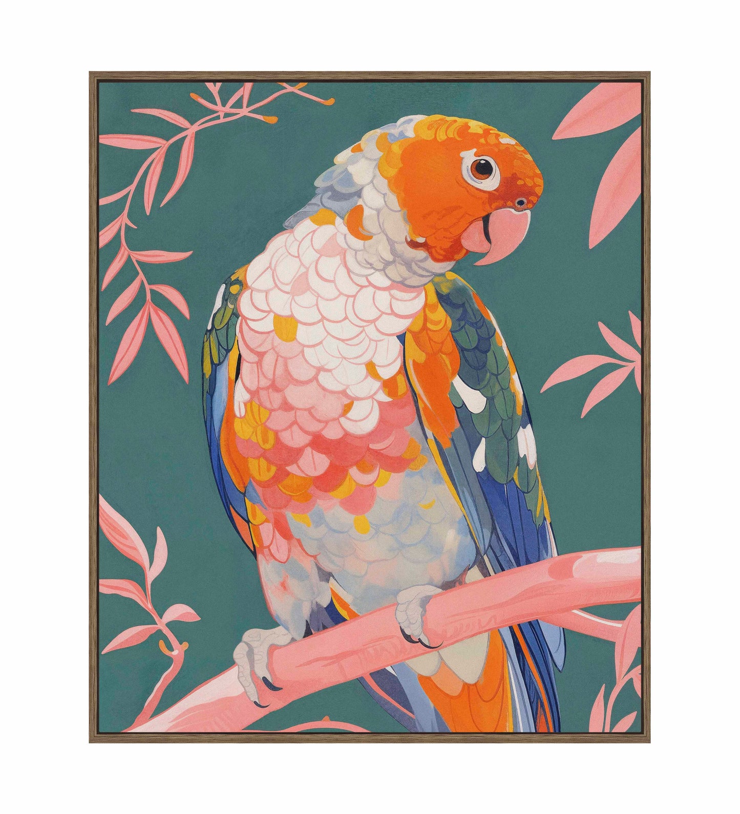 Prismatic Perch - Sun Conure in Dreamy Grove - Gallery Wrapped Canvas