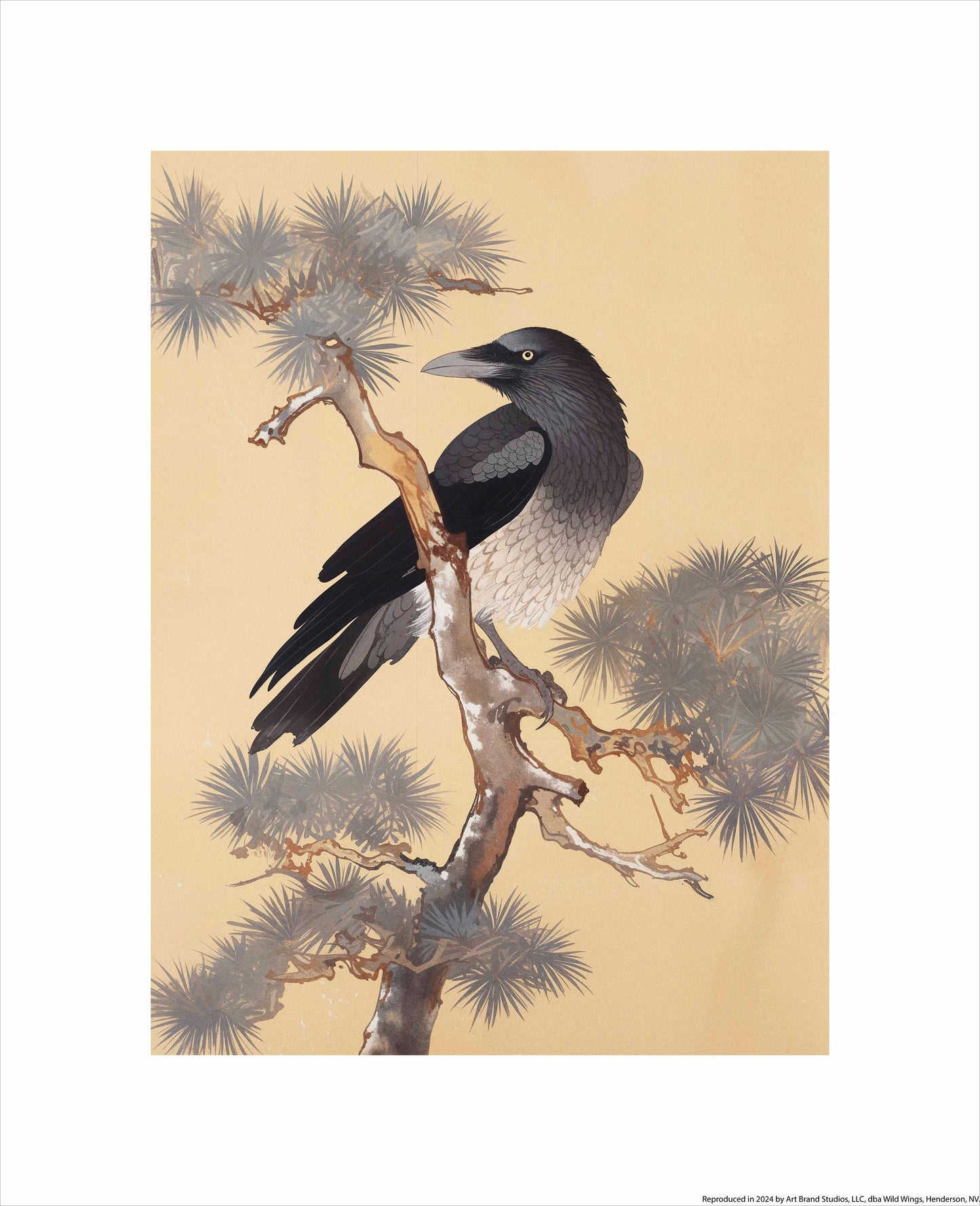 Mystic Watcher - Raven in Pine Grove - Art Prints