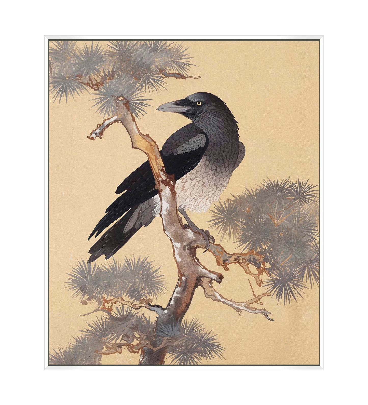 Mystic Watcher - Raven in Pine Grove - Gallery Wrapped Canvas