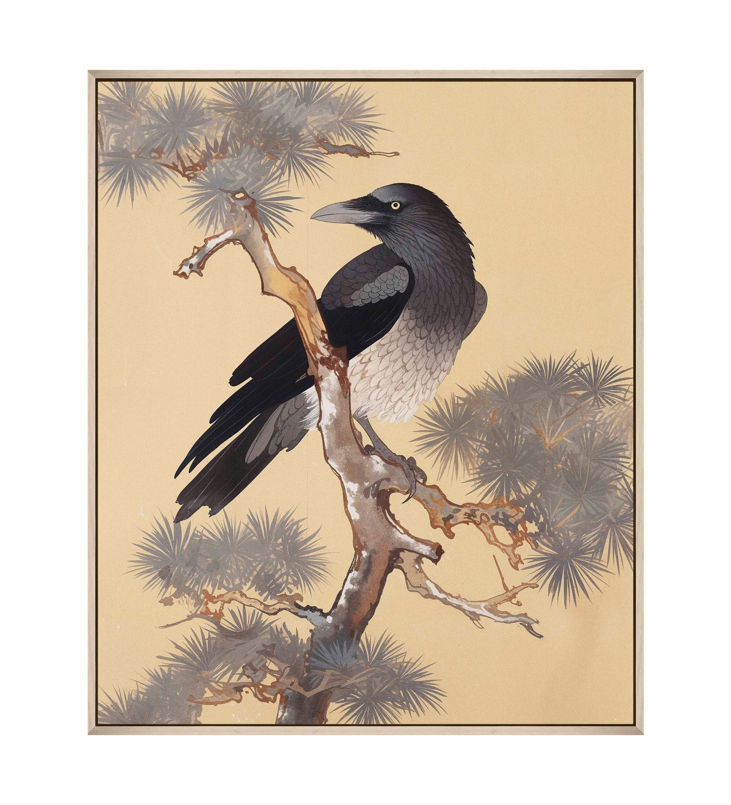 Mystic Watcher - Raven in Pine Grove - Gallery Wrapped Canvas