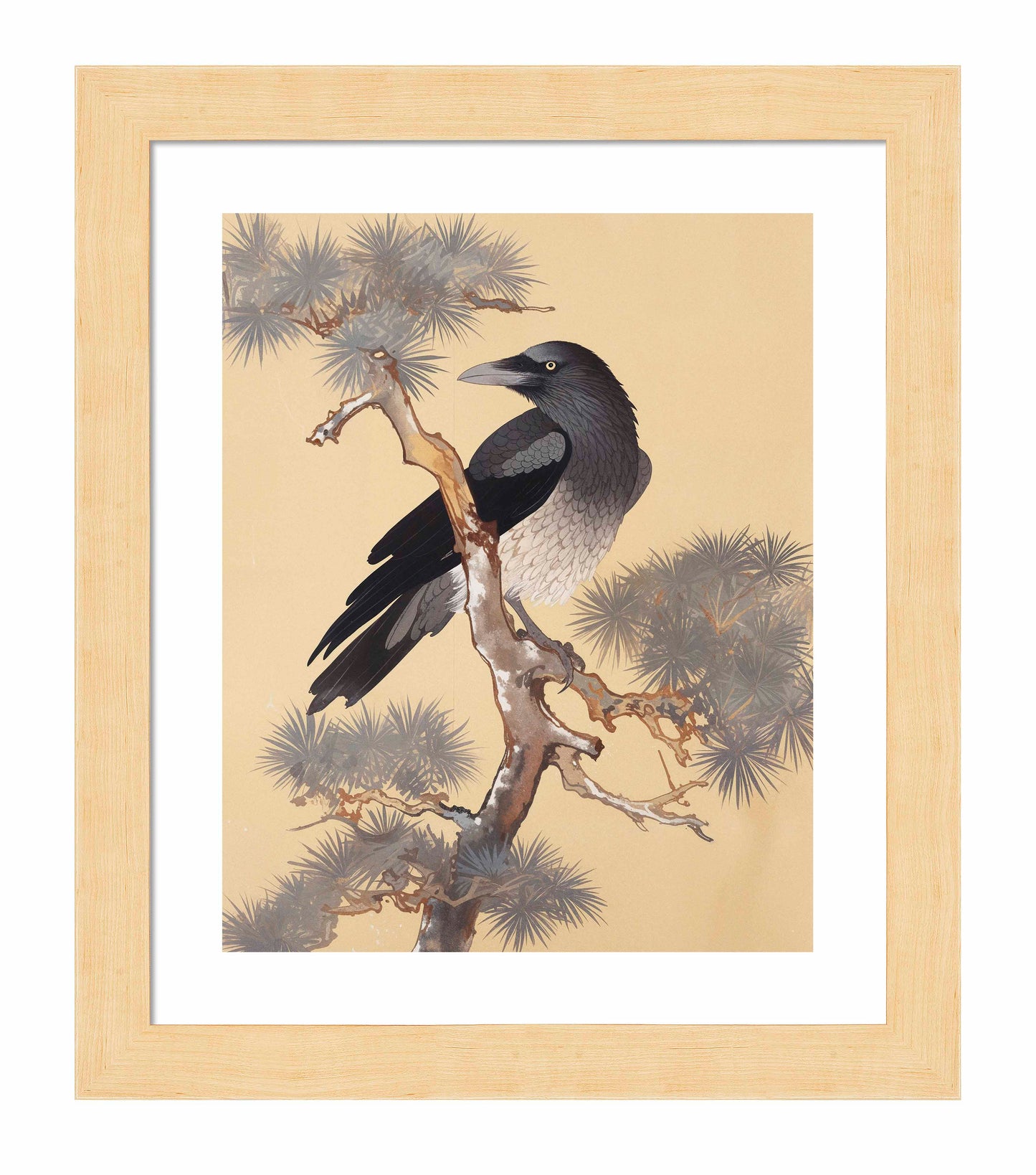 Mystic Watcher - Raven in Pine Grove - Art Prints
