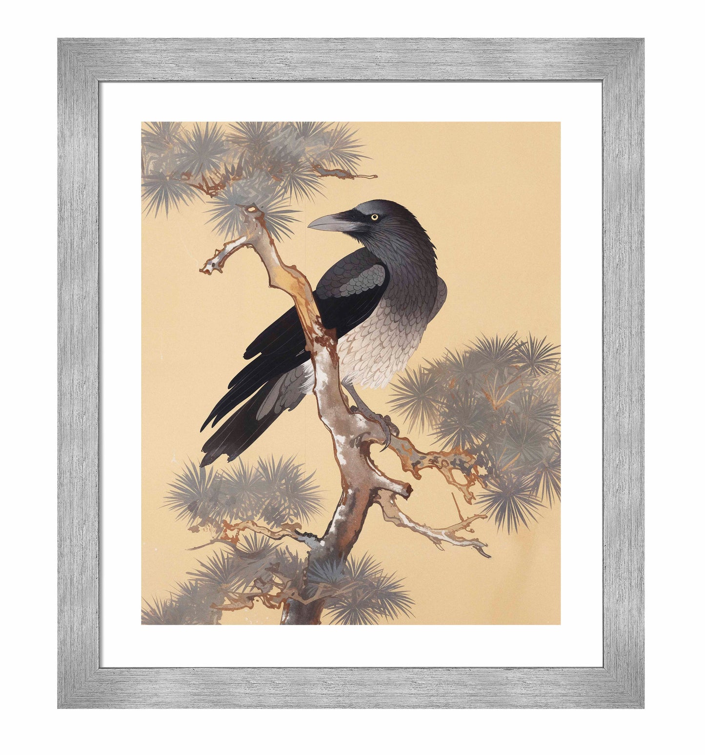 Mystic Watcher - Raven in Pine Grove - Art Prints