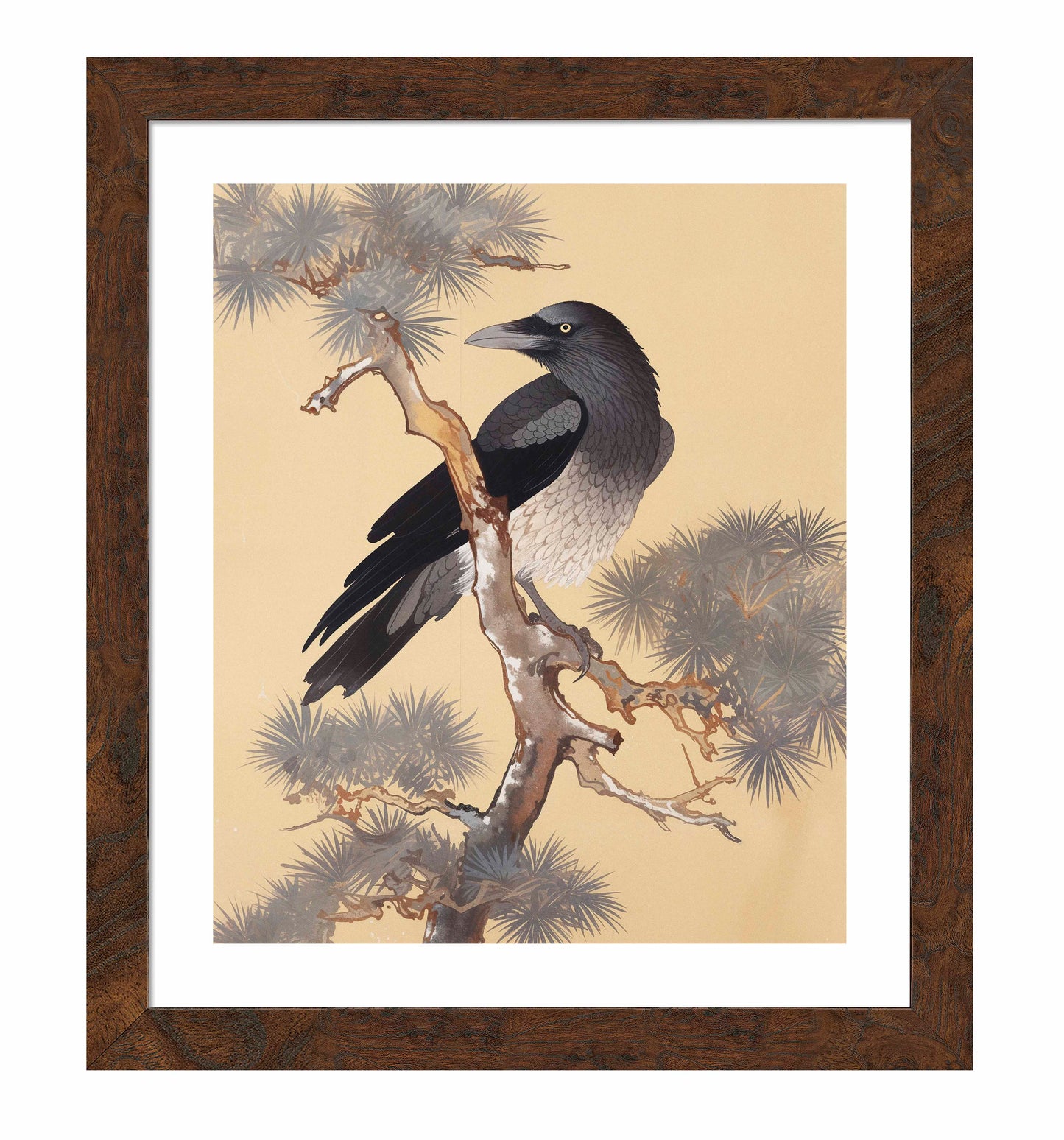 Mystic Watcher - Raven in Pine Grove - Art Prints