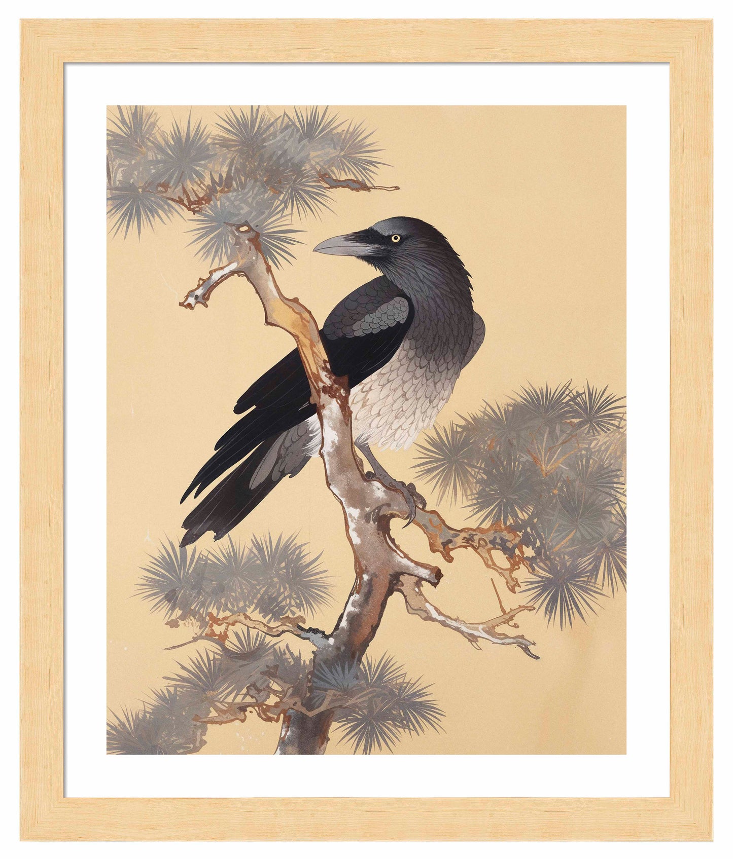 Mystic Watcher - Raven in Pine Grove - Art Prints
