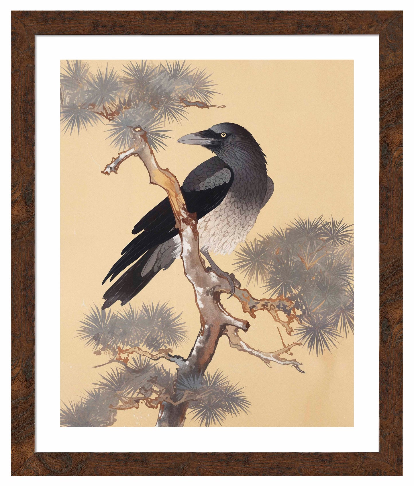 Mystic Watcher - Raven in Pine Grove - Art Prints