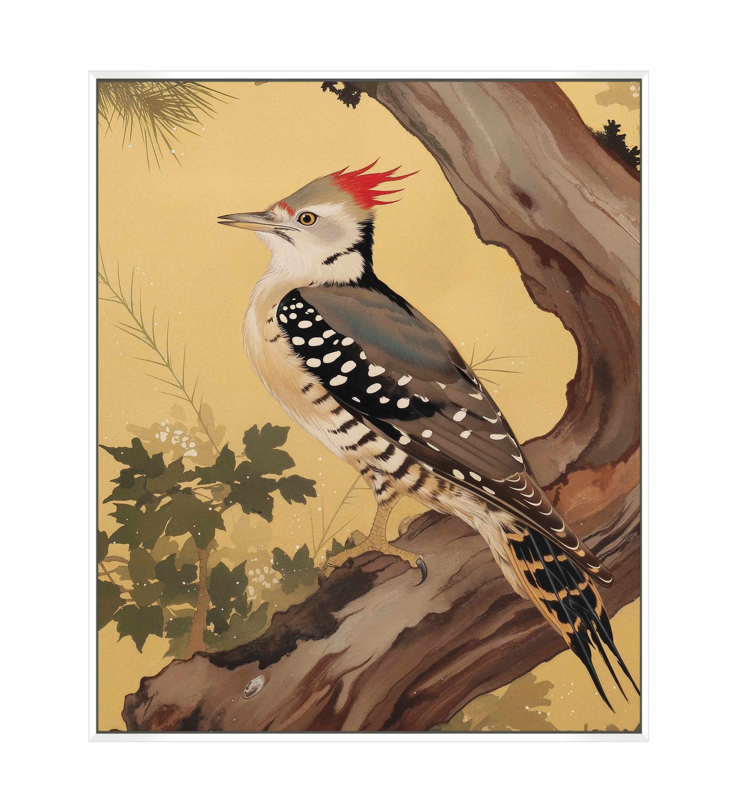 Echoes of the Forest - Woodpecker in Pine Haven - Gallery Wrapped Canvas