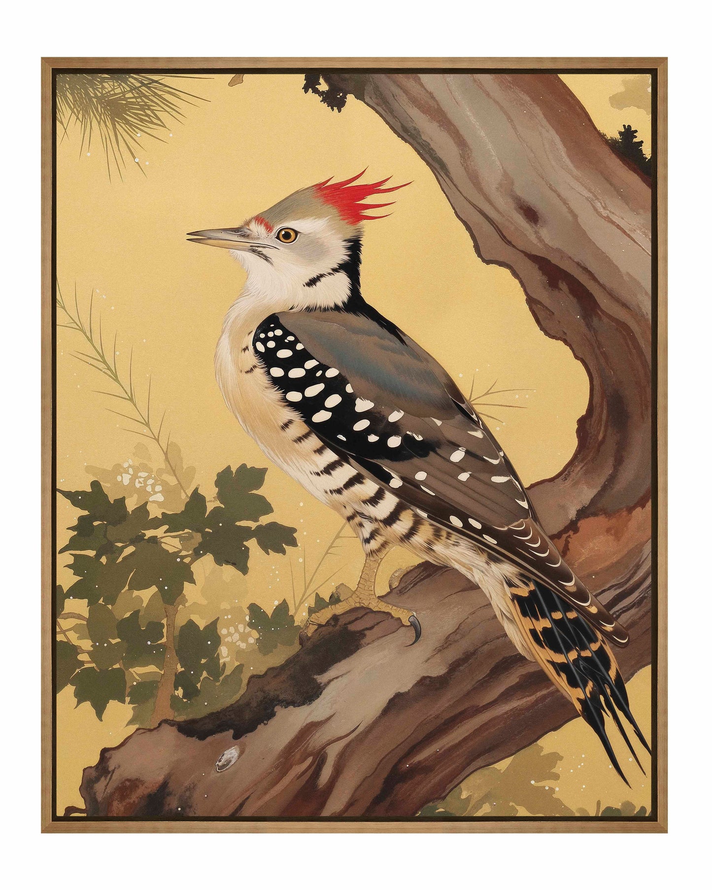 Echoes of the Forest - Woodpecker in Pine Haven - Gallery Wrapped Canvas