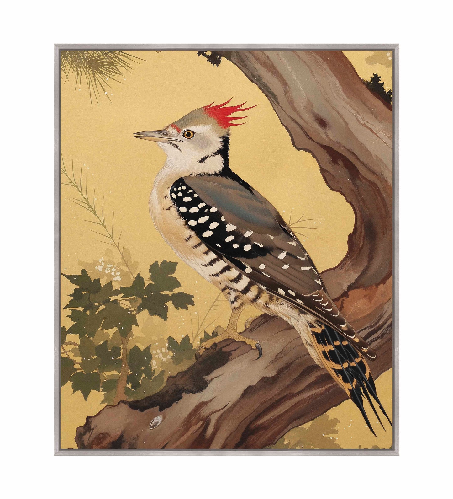 Echoes of the Forest - Woodpecker in Pine Haven - Gallery Wrapped Canvas