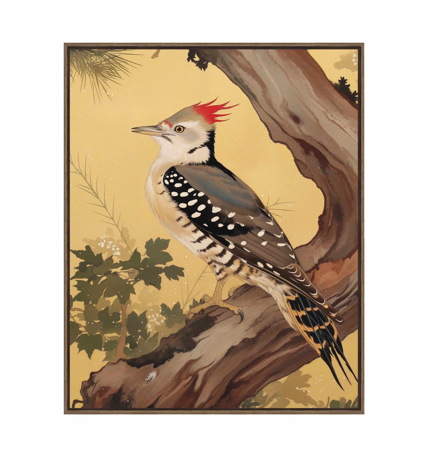 Echoes of the Forest - Woodpecker in Pine Haven - Gallery Wrapped Canvas