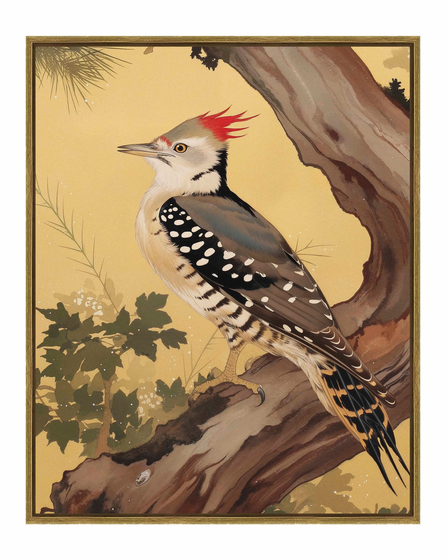 Echoes of the Forest - Woodpecker in Pine Haven - Gallery Wrapped Canvas