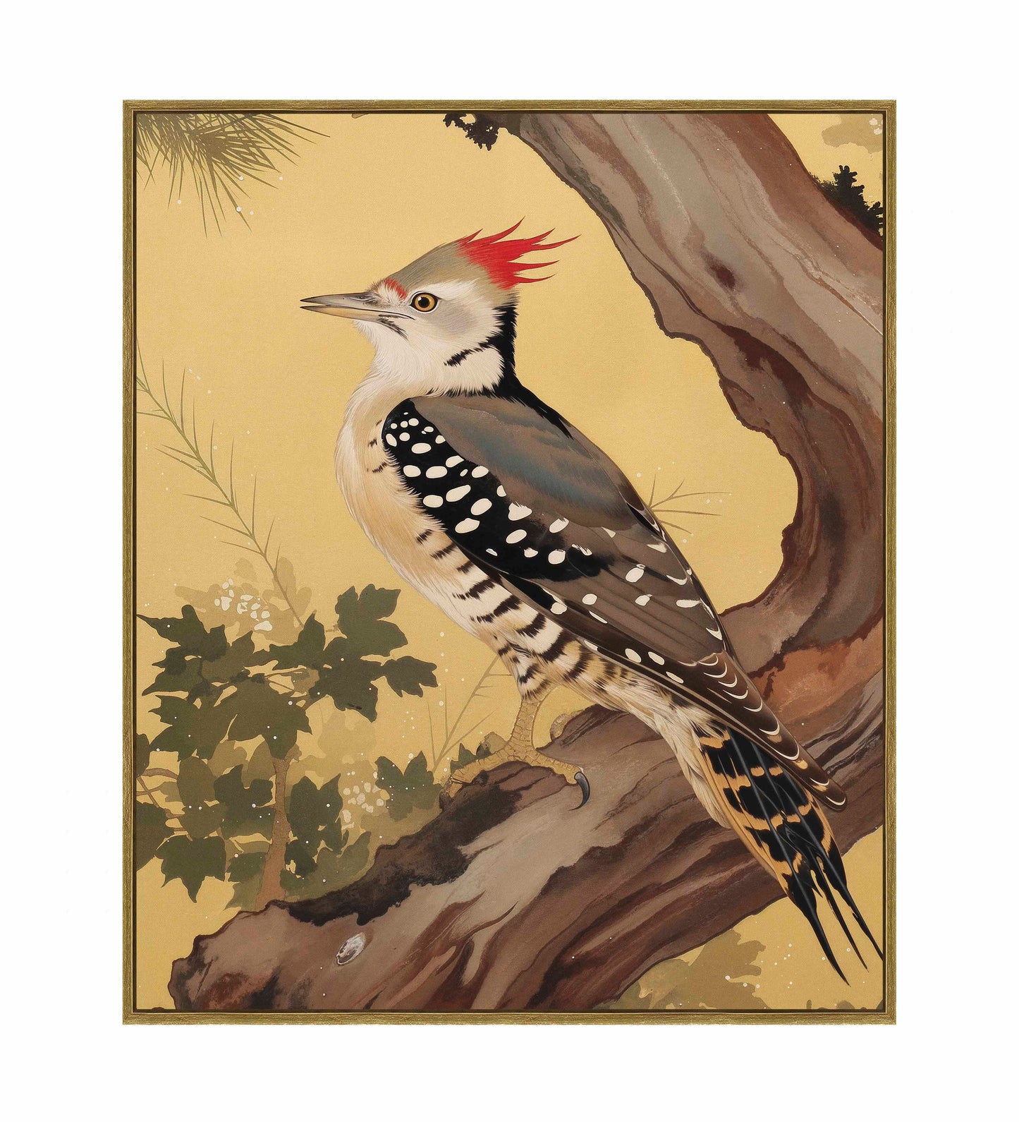 Echoes of the Forest - Woodpecker in Pine Haven - Gallery Wrapped Canvas
