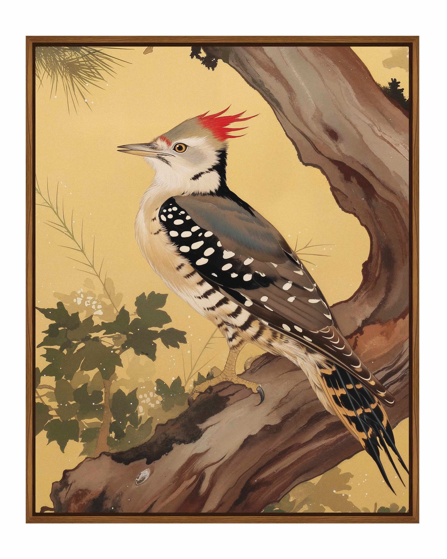 Echoes of the Forest - Woodpecker in Pine Haven - Gallery Wrapped Canvas