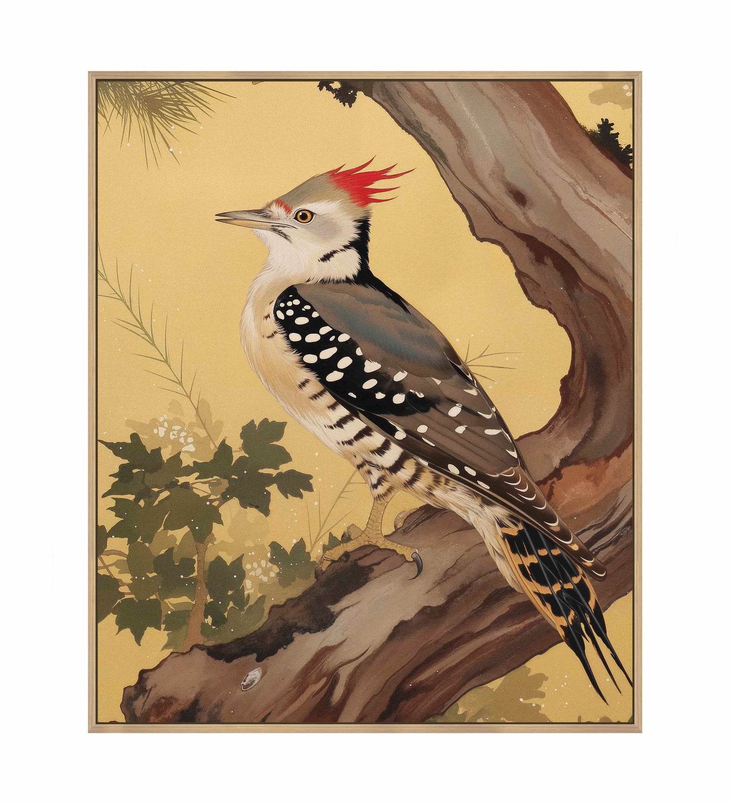 Echoes of the Forest - Woodpecker in Pine Haven - Gallery Wrapped Canvas