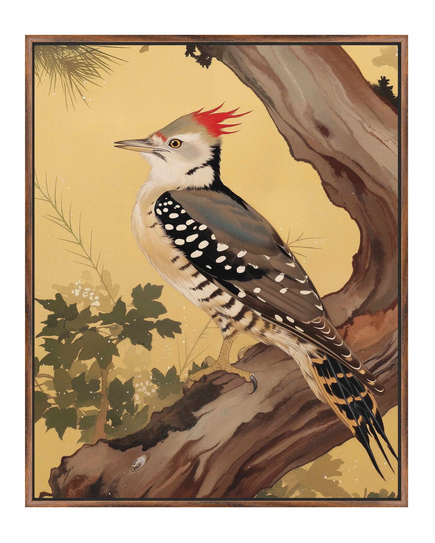 Echoes of the Forest - Woodpecker in Pine Haven - Gallery Wrapped Canvas