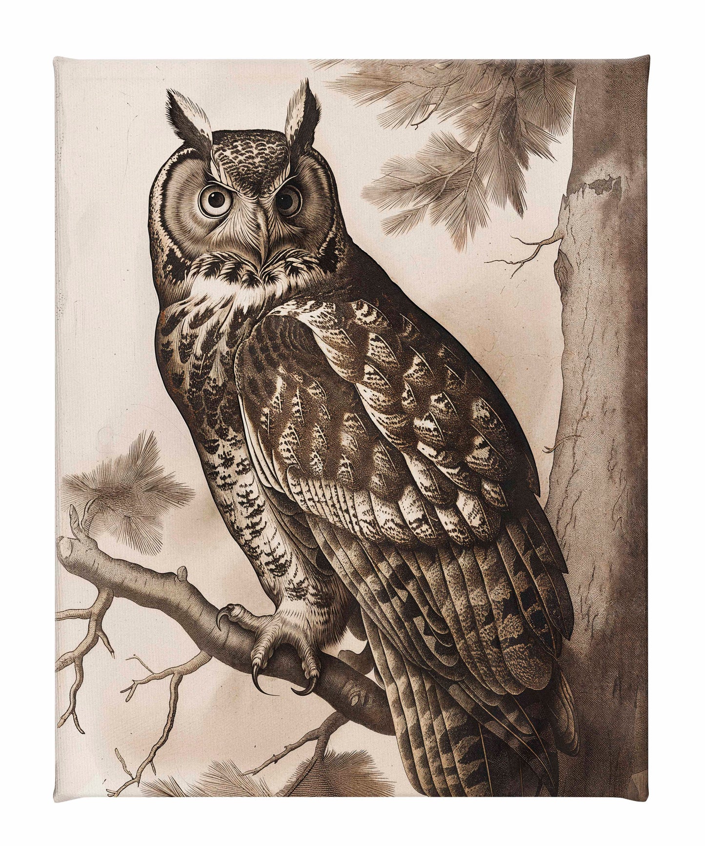 Silent Guardian - Great Horned Owl - Gallery Wrapped Canvas