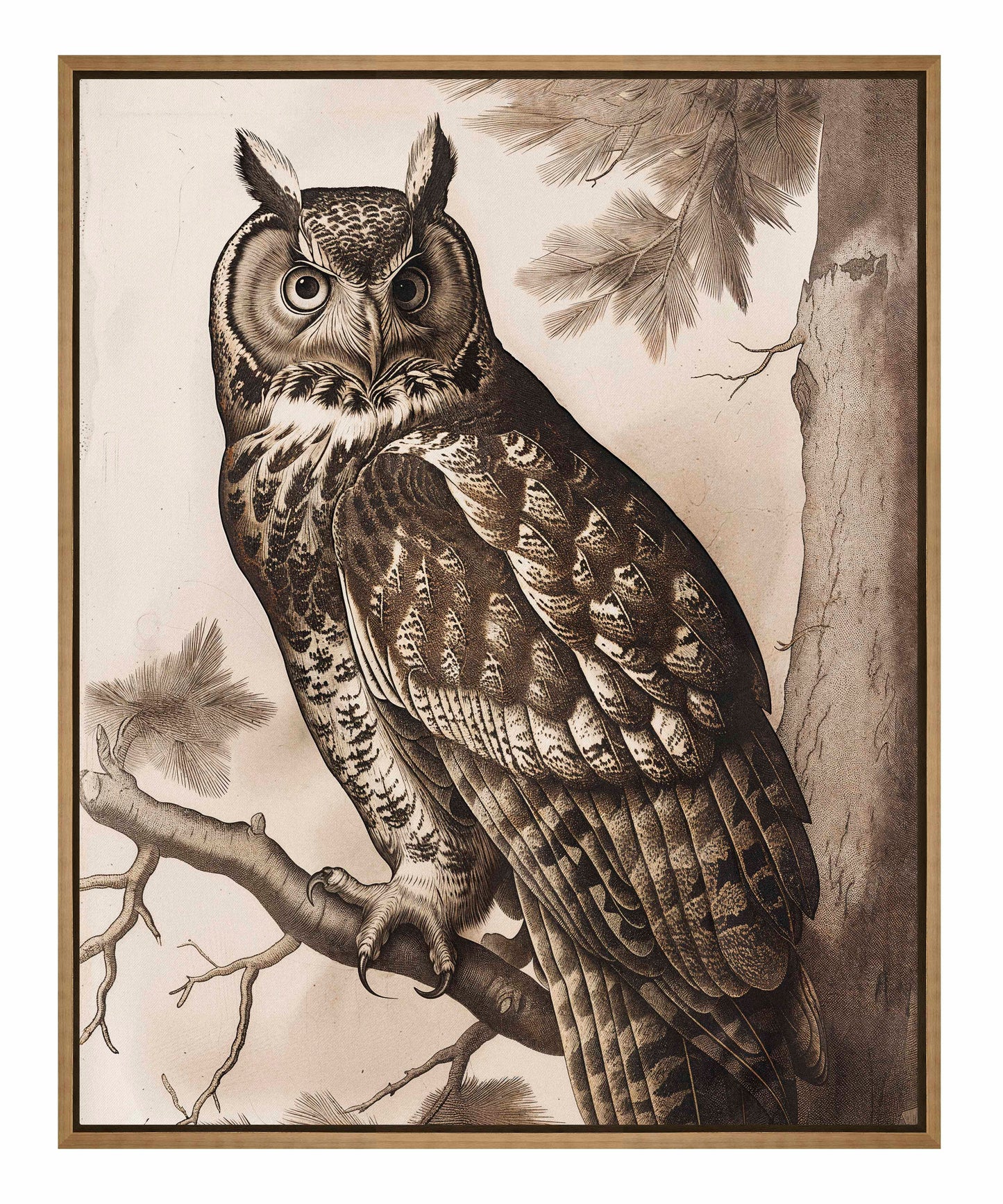 Silent Guardian - Great Horned Owl - Gallery Wrapped Canvas