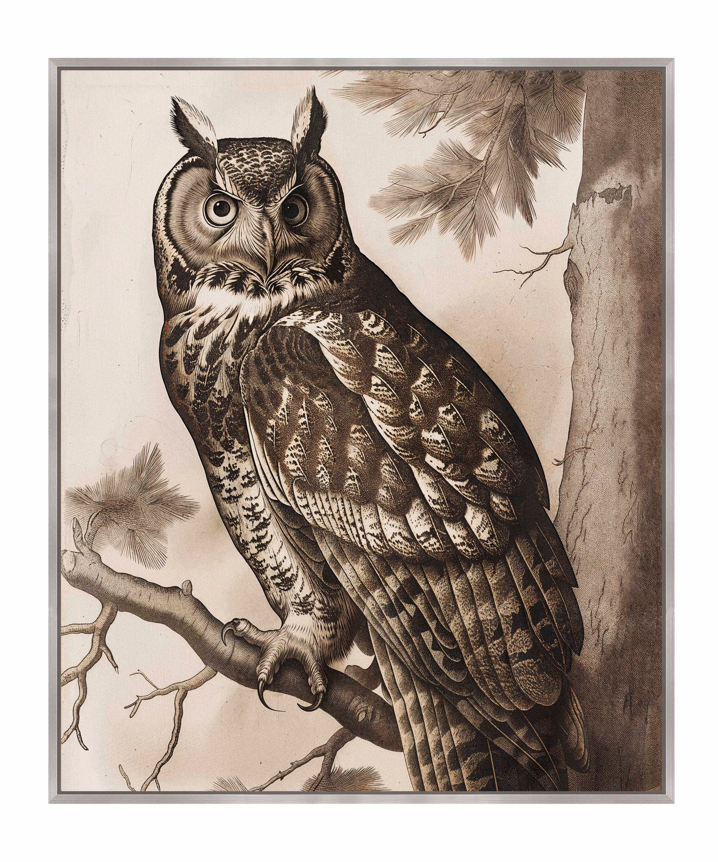 Silent Guardian - Great Horned Owl - Gallery Wrapped Canvas
