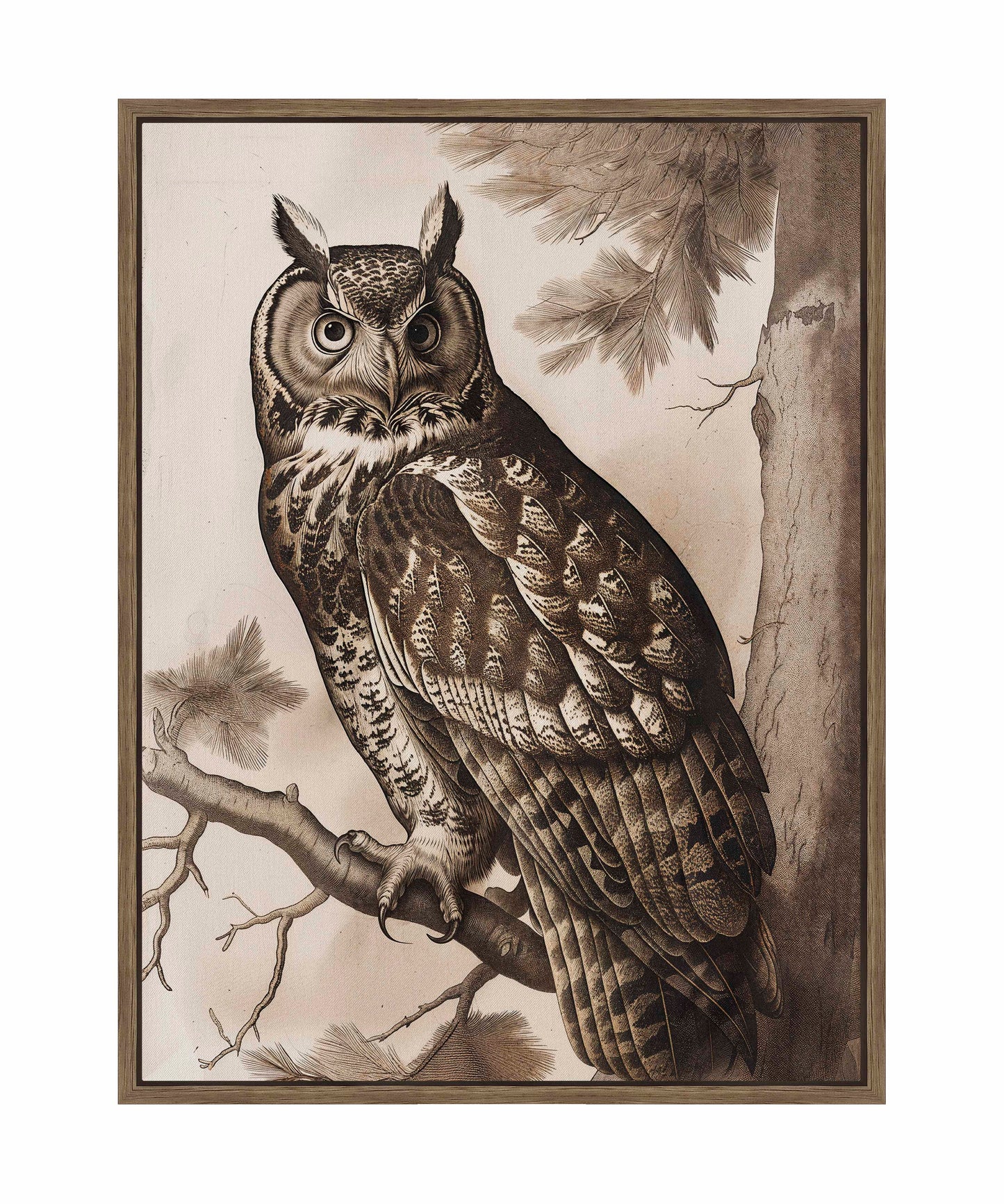 Silent Guardian - Great Horned Owl - Gallery Wrapped Canvas