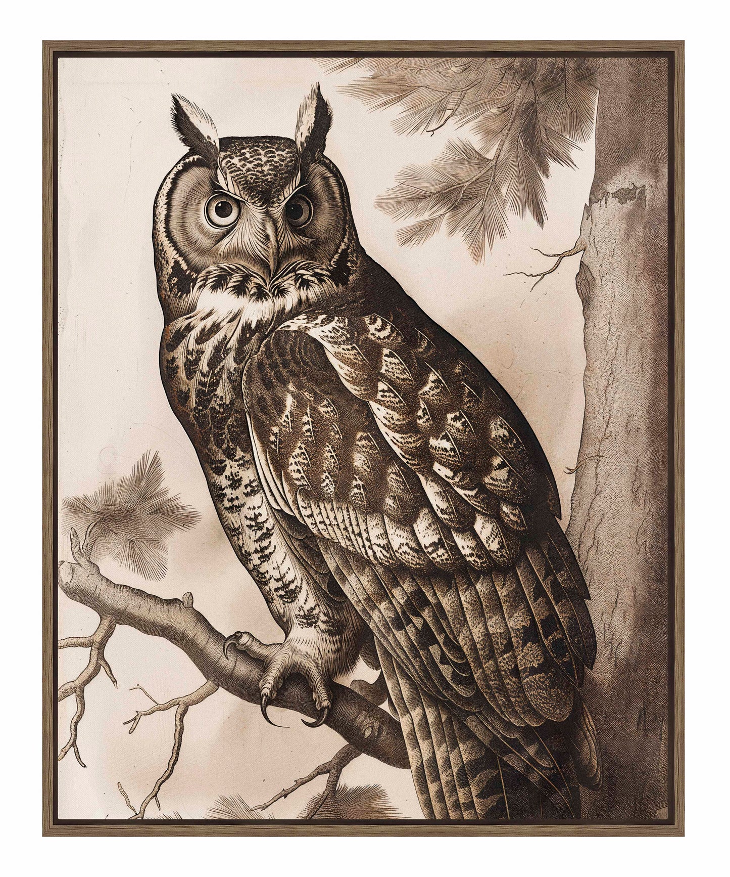 Silent Guardian - Great Horned Owl - Gallery Wrapped Canvas