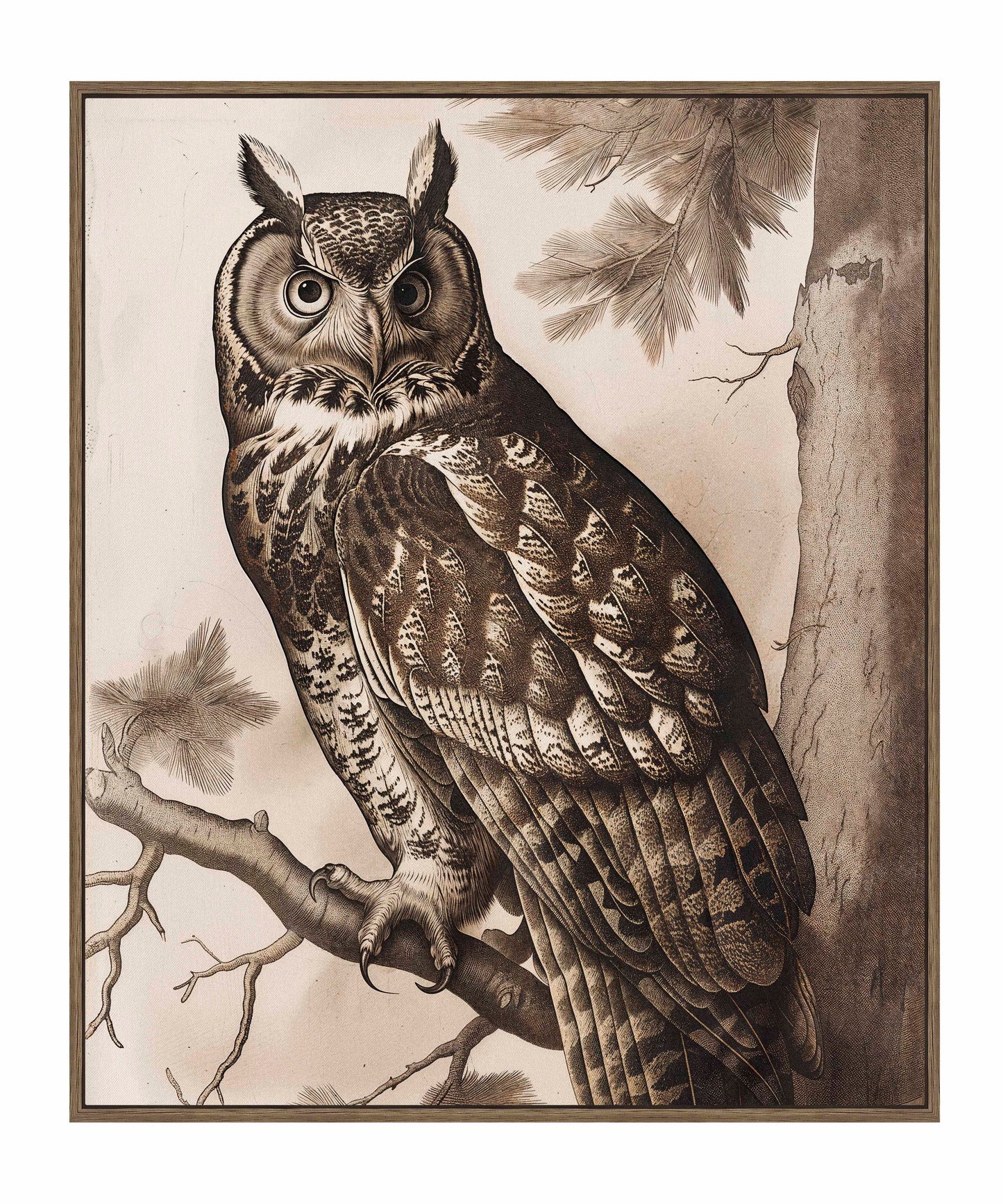 Silent Guardian - Great Horned Owl - Gallery Wrapped Canvas