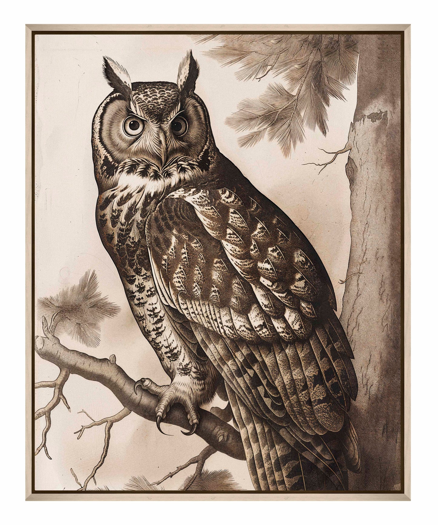 Silent Guardian - Great Horned Owl - Gallery Wrapped Canvas