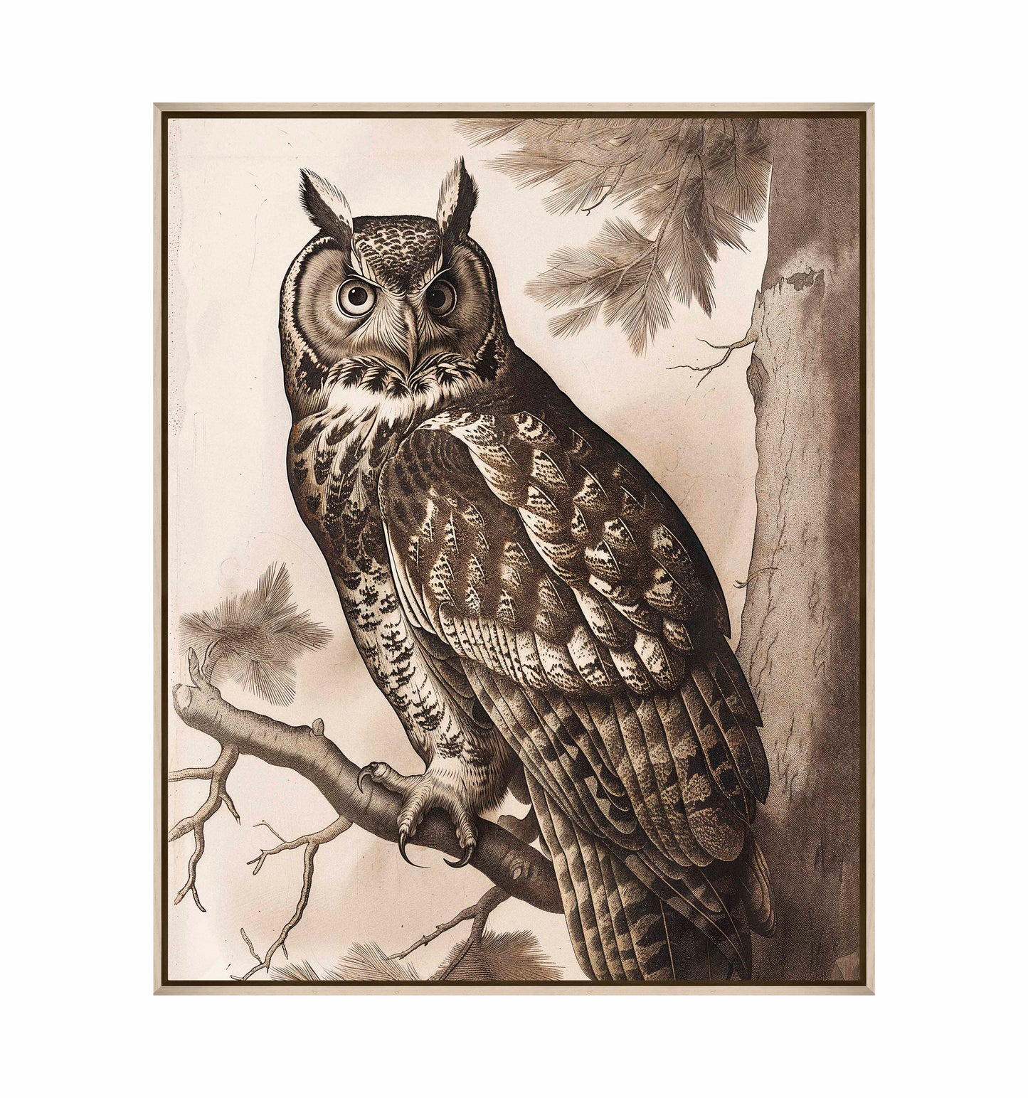Silent Guardian - Great Horned Owl - Gallery Wrapped Canvas