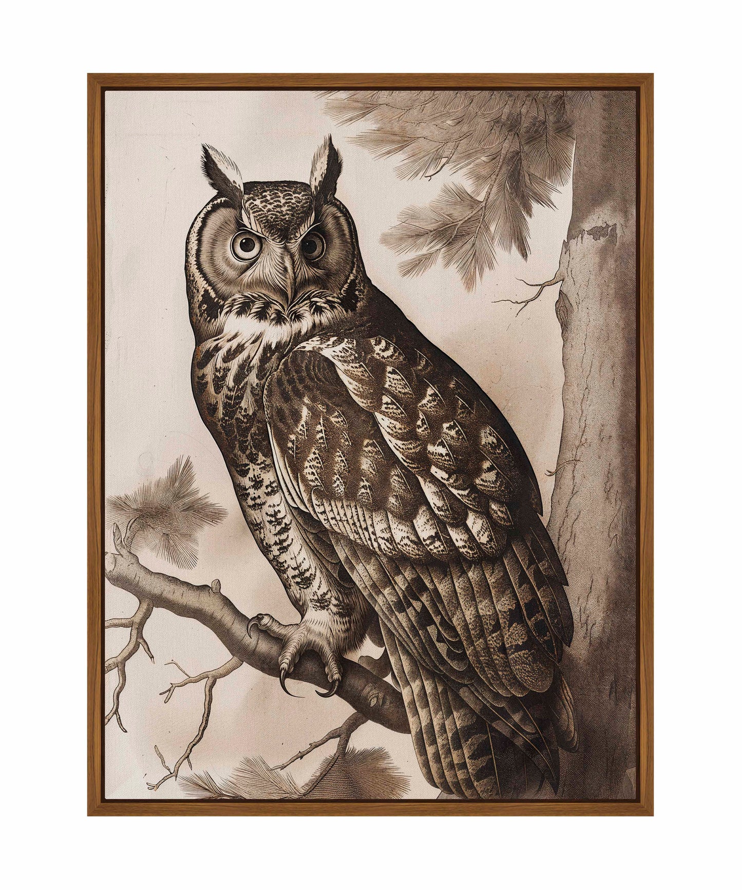 Silent Guardian - Great Horned Owl - Gallery Wrapped Canvas