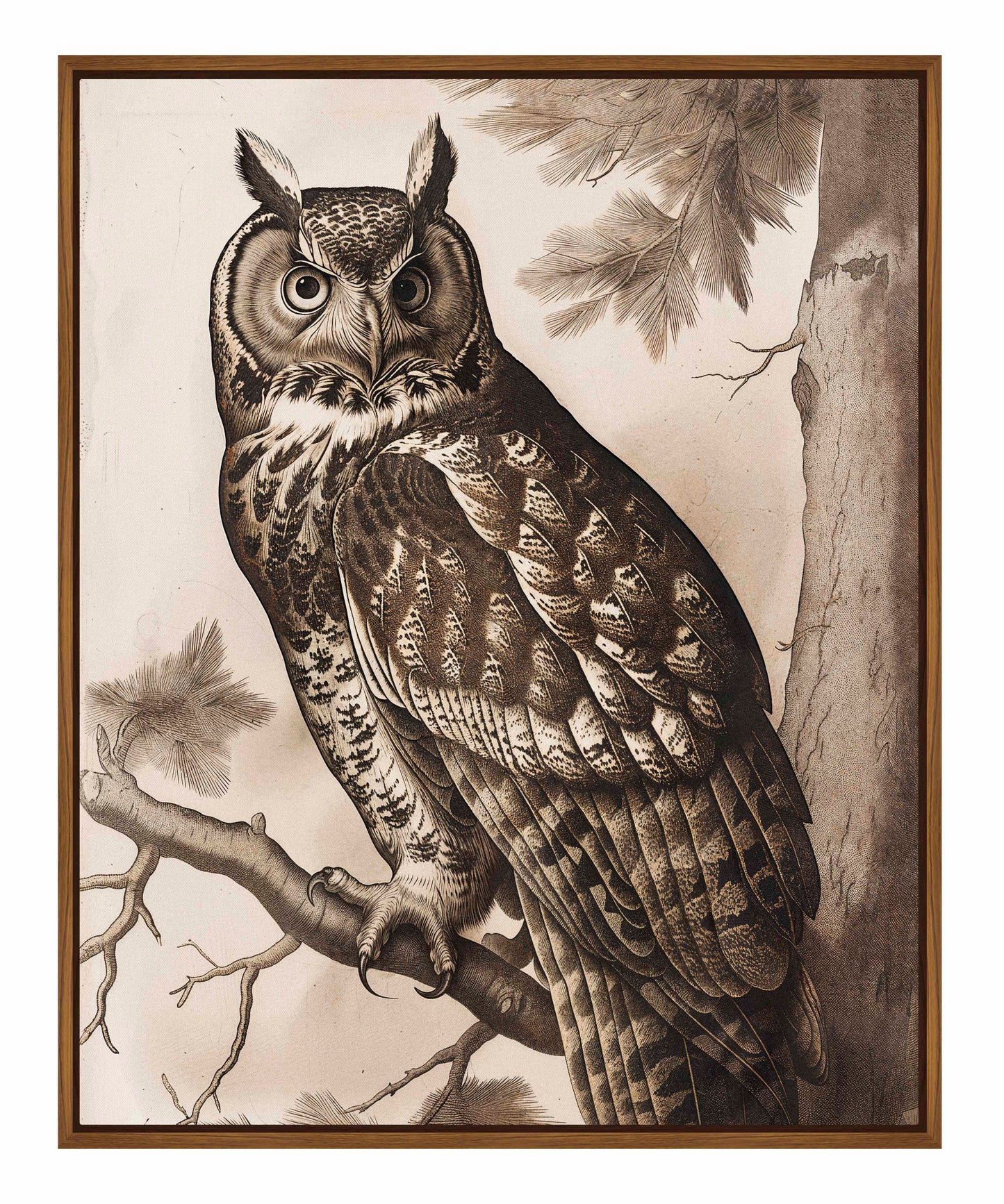 Silent Guardian - Great Horned Owl - Gallery Wrapped Canvas