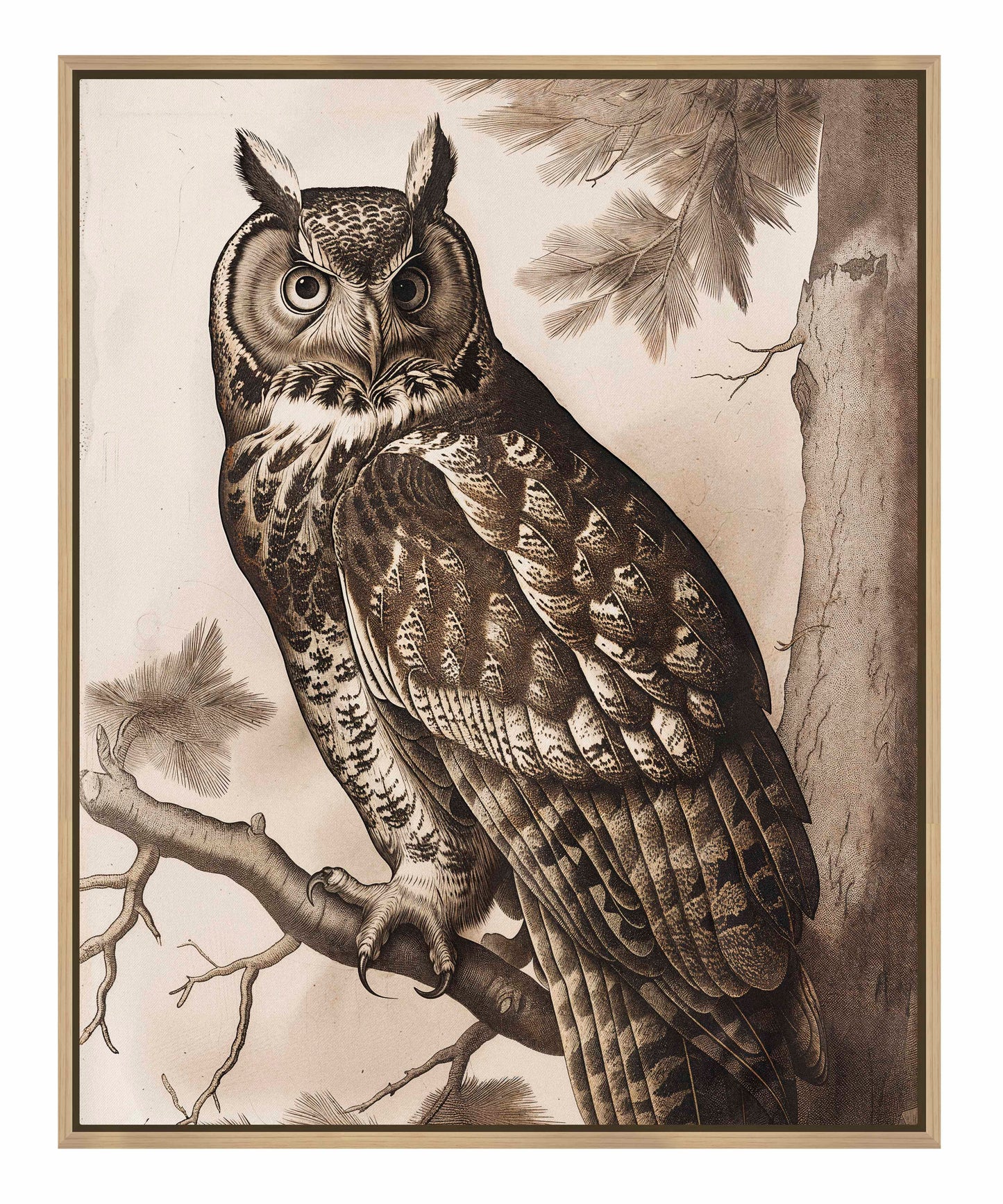 Silent Guardian - Great Horned Owl - Gallery Wrapped Canvas