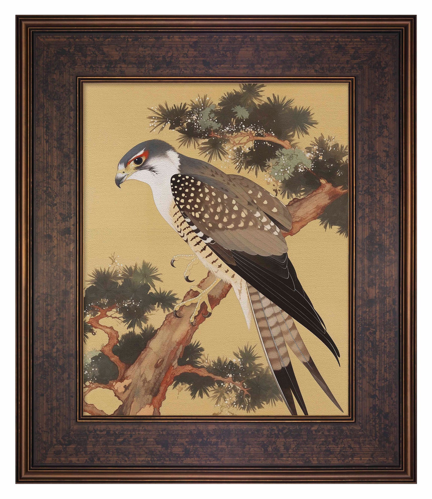 Graceful Sentinel - Falcon in Pine Grove - Limited Edition Canvas