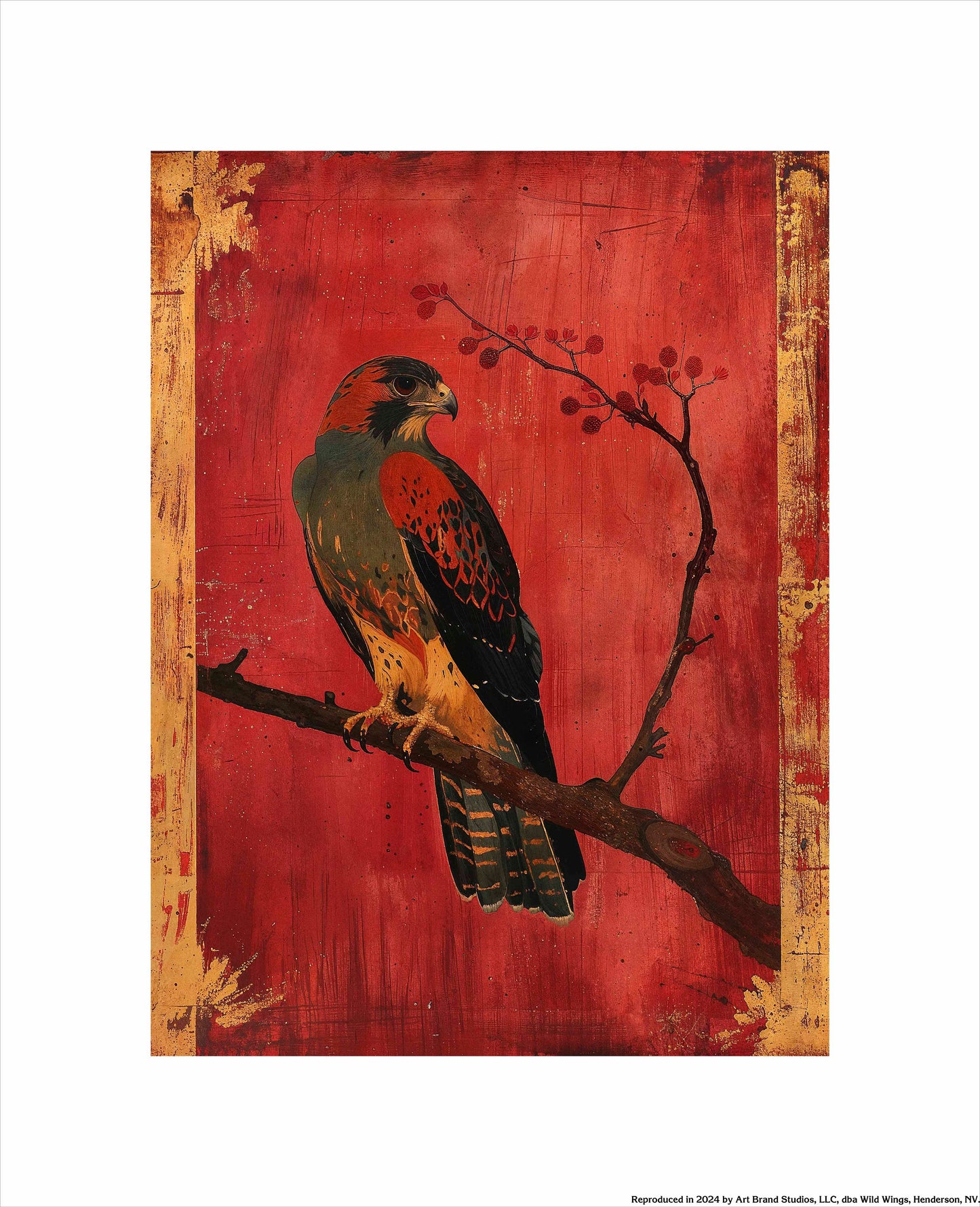 Crimson Majesty - Falcon of the Silk Road - Art Prints