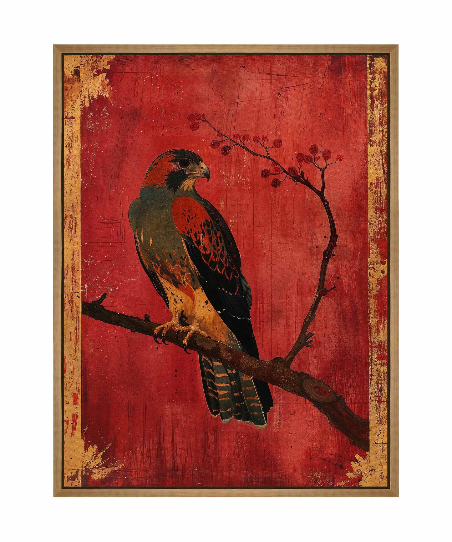 Crimson Majesty - Falcon of the Silk Road - Gallery Wrapped Canvas