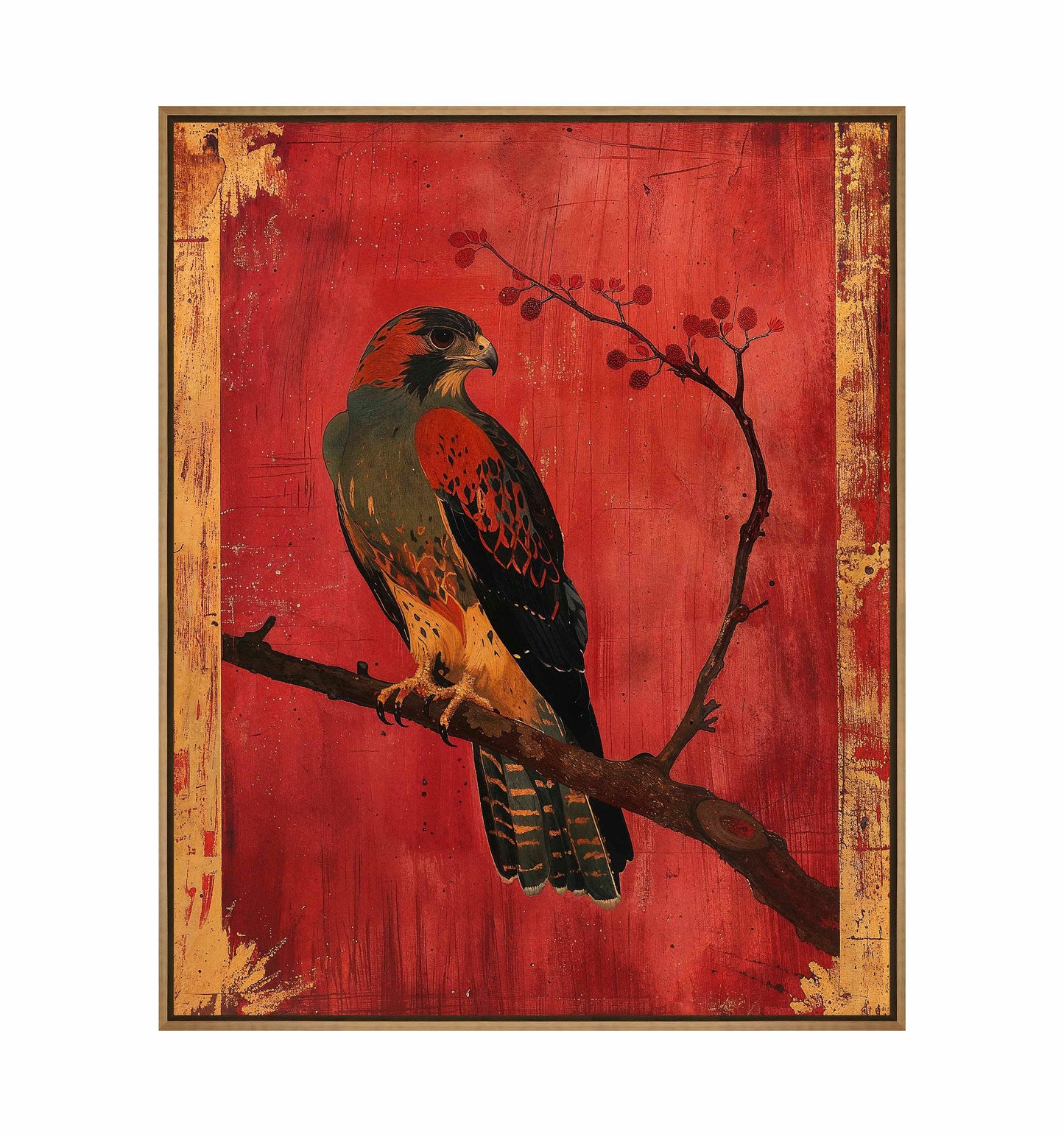 Crimson Majesty - Falcon of the Silk Road - Gallery Wrapped Canvas