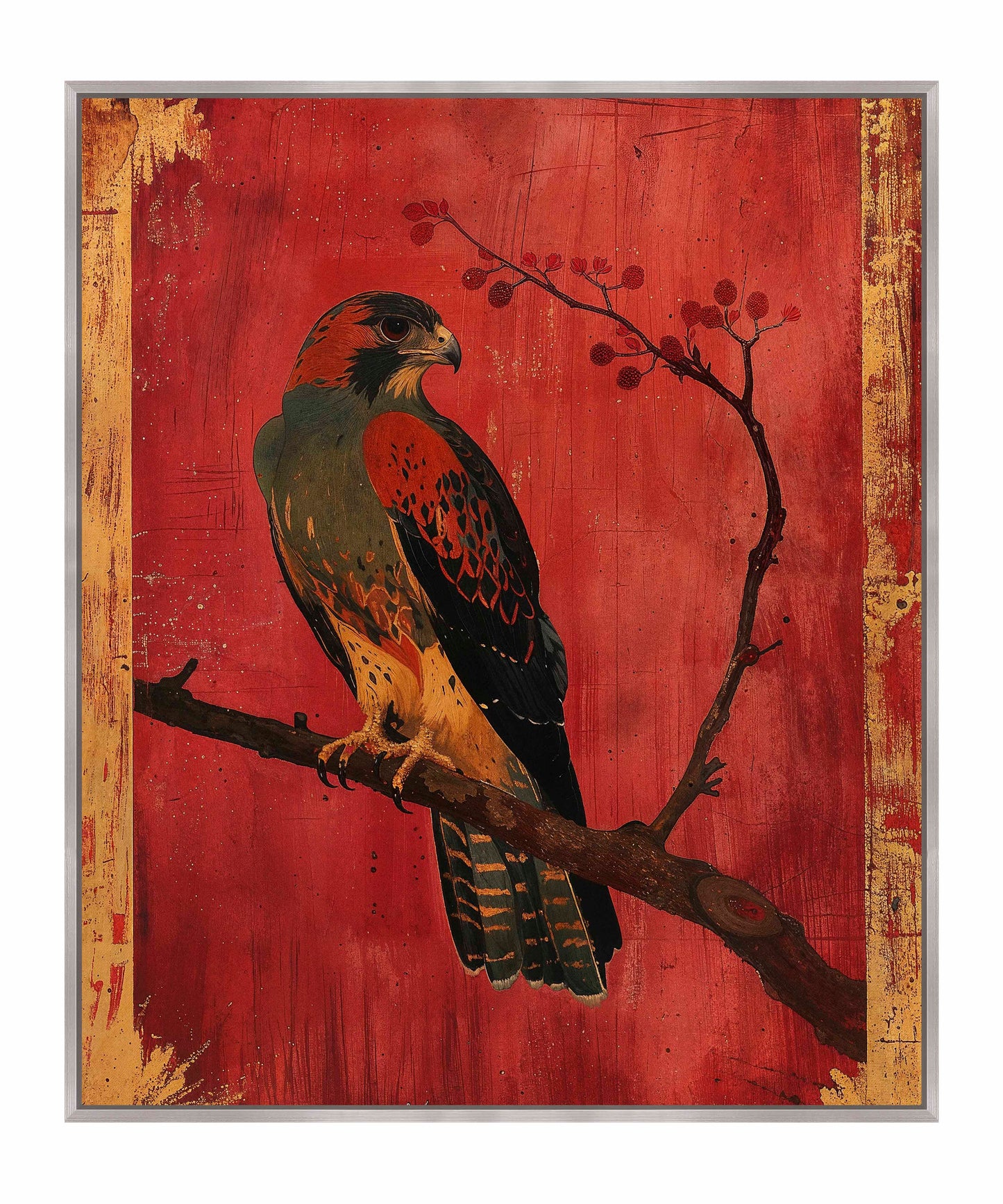 Crimson Majesty - Falcon of the Silk Road - Gallery Wrapped Canvas